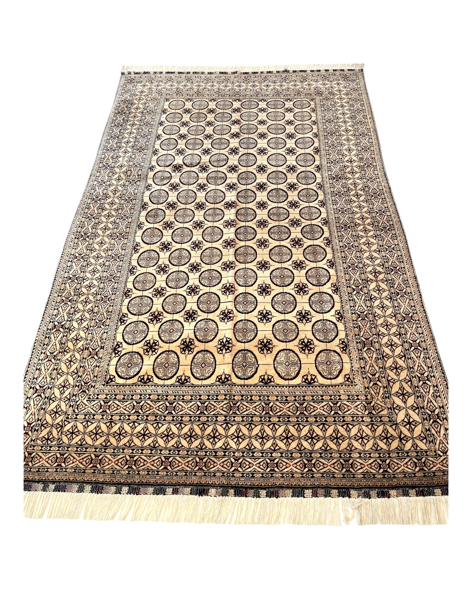 240cm x 150cm Cream/Gold & Burgundy Shirin Tagab Rug