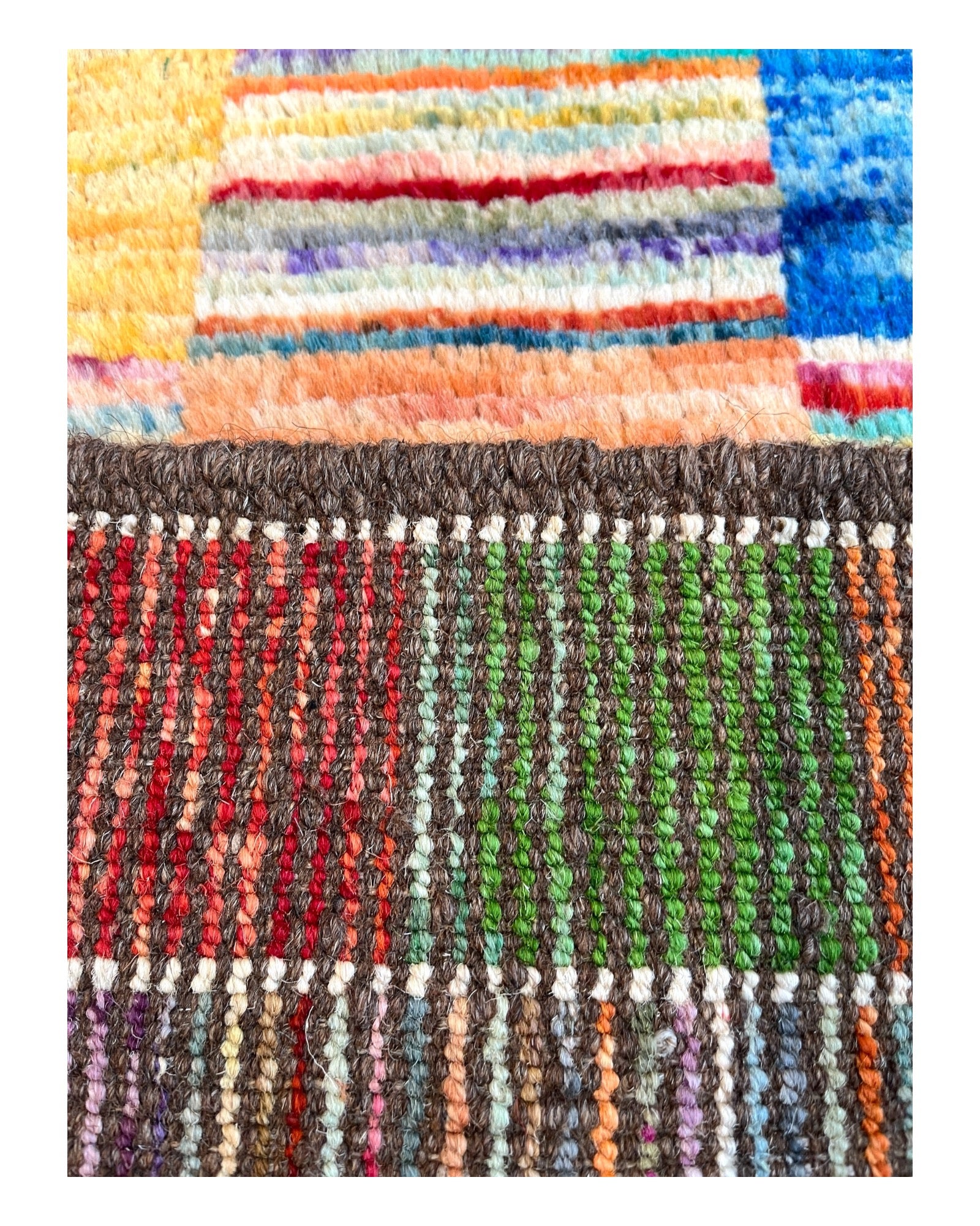 203cm x 157cm Colourful Squared Gabeh Rug