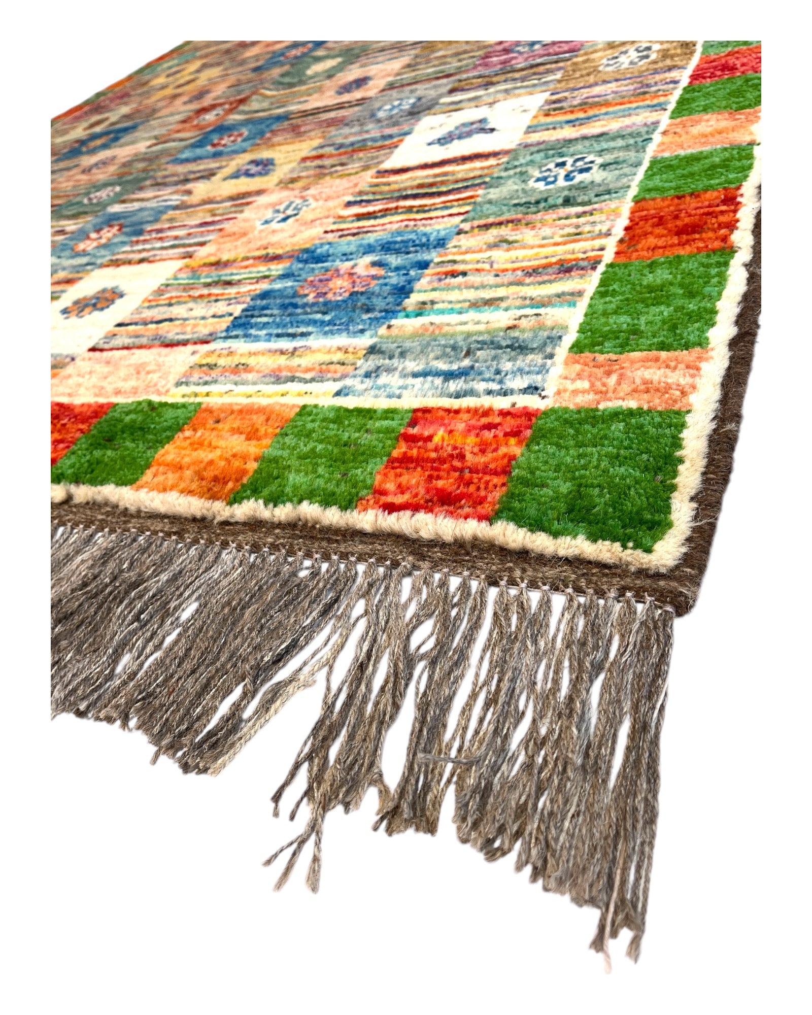 203cm x 157cm Colourful Squared Gabeh Rug