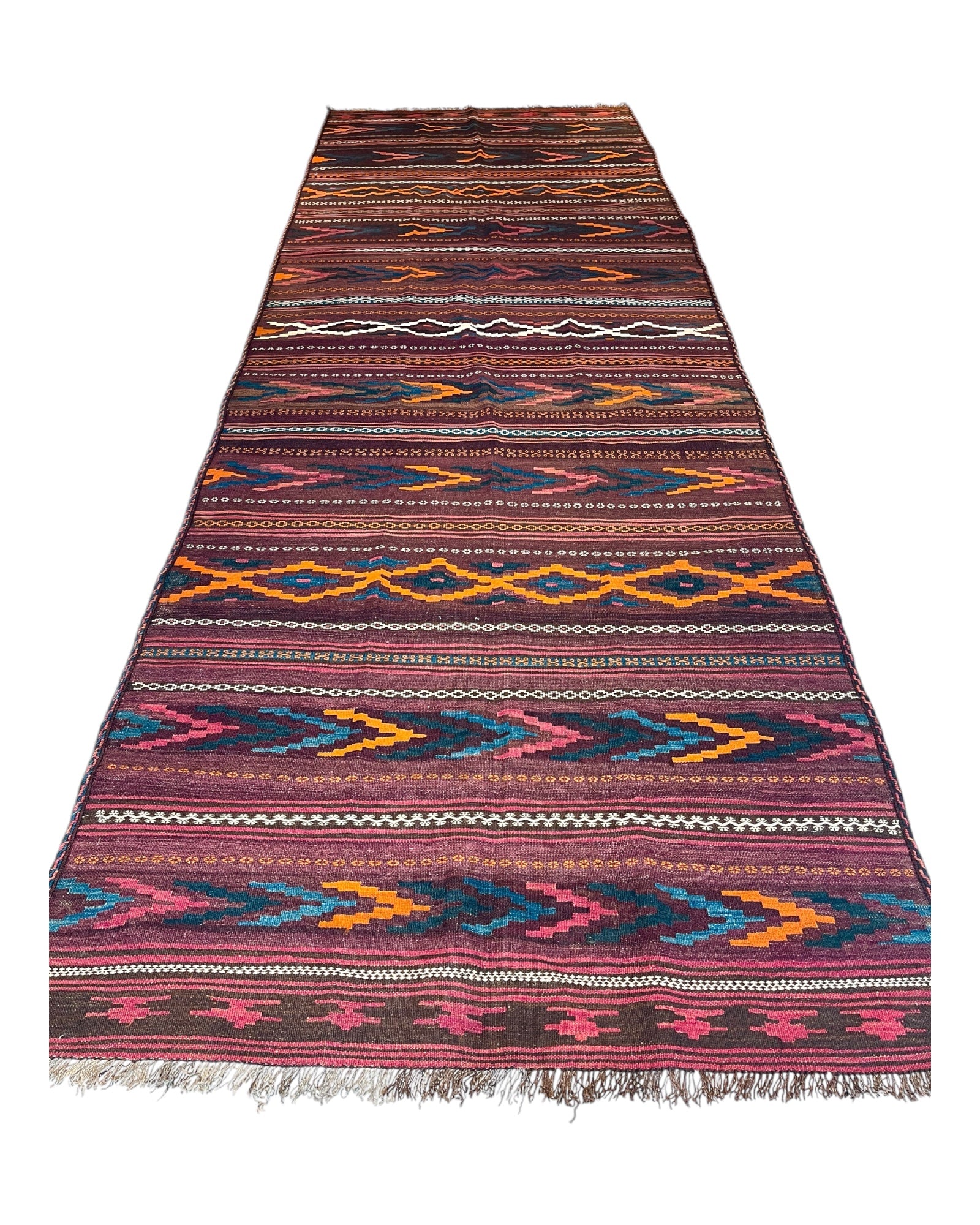 416cm x 140cm Vintage Plain Kilim