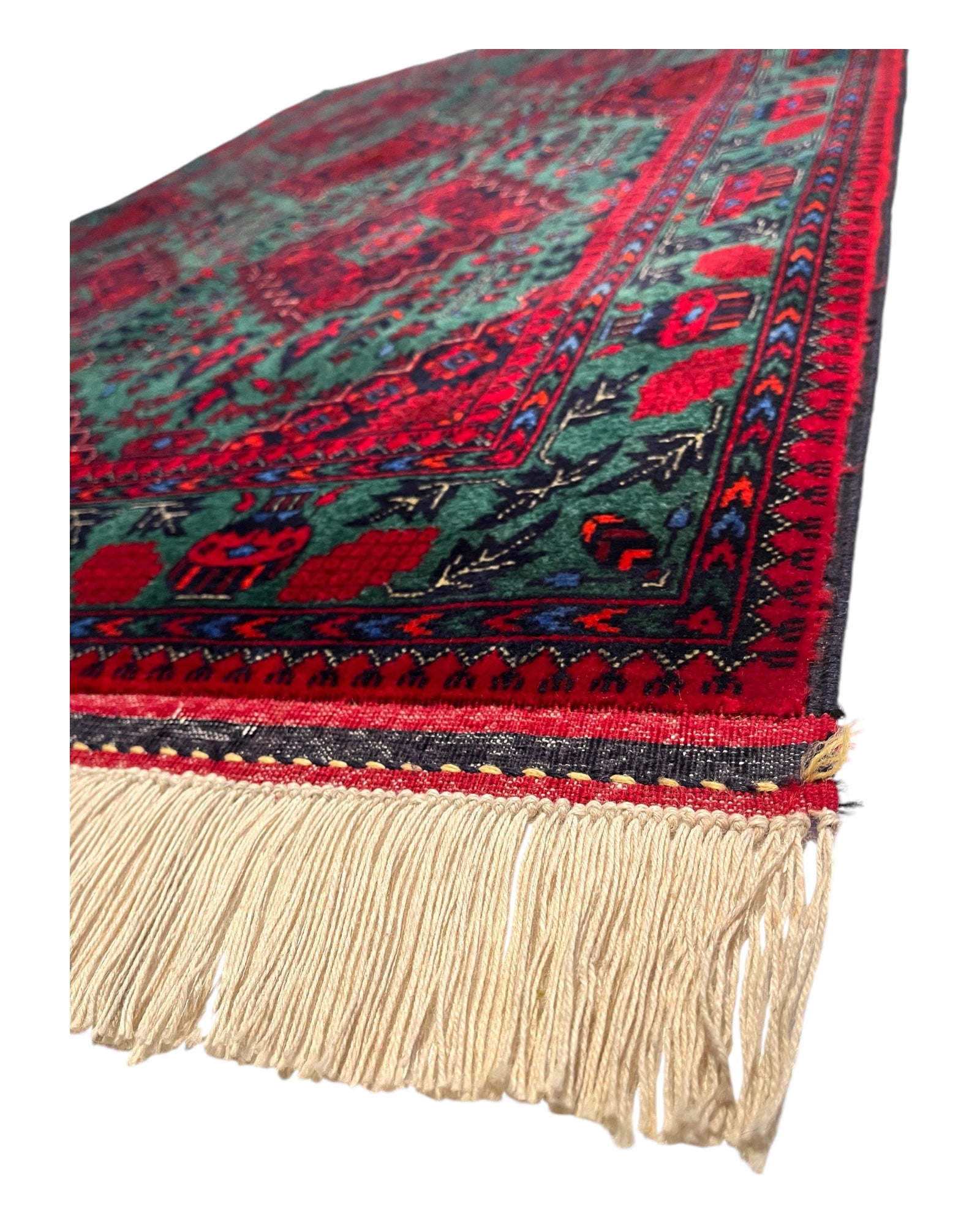 155cm x 100cm Green & Red Yousef Bay Rug