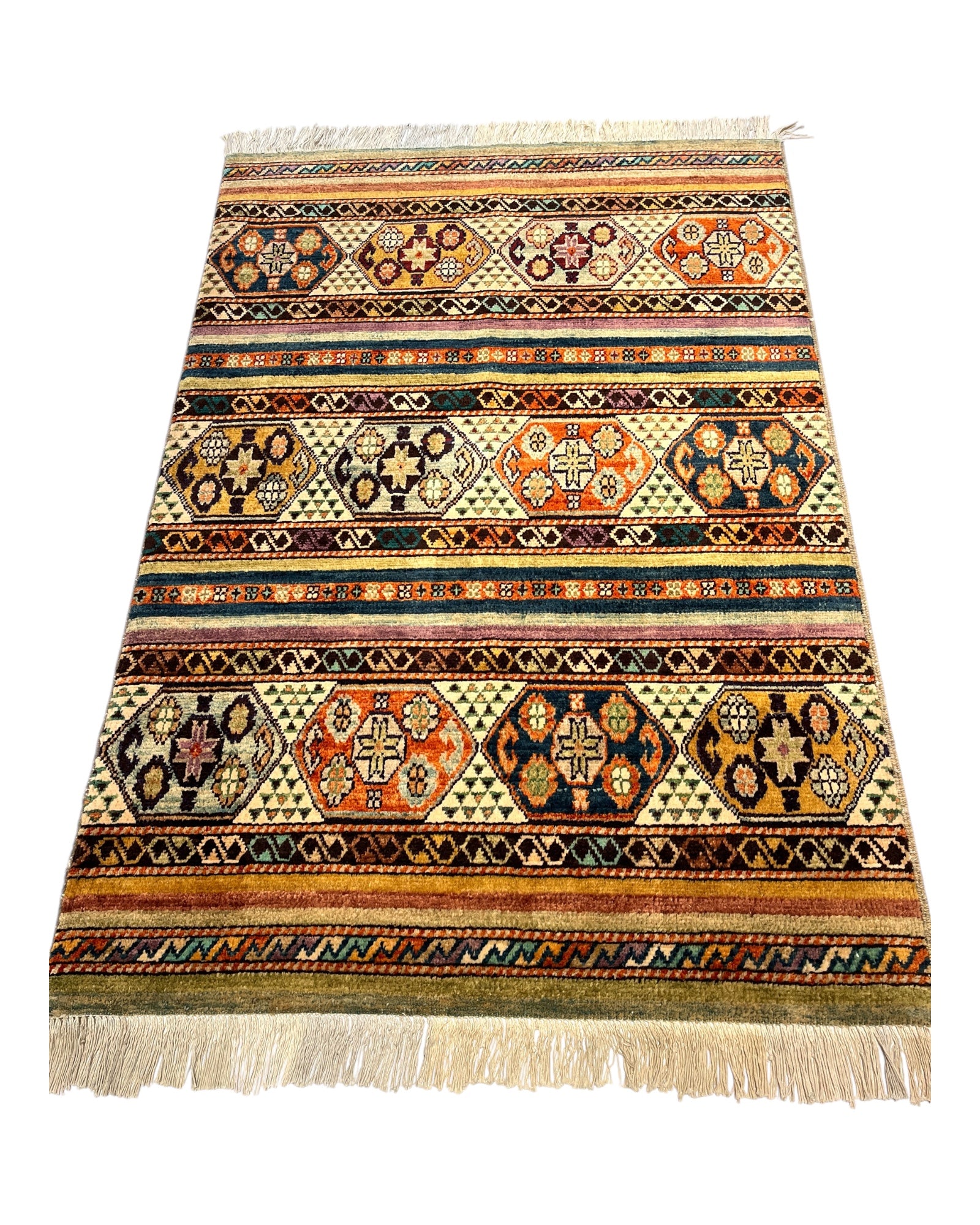 148cm x 100cm Yellow & Orange Gabeh Rug