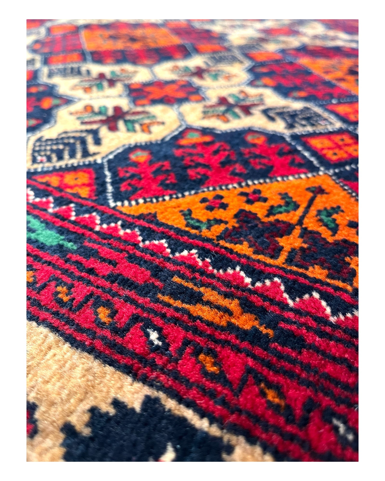 150cm x 100cm Red & Orange & Gold Yousef Bay Rug