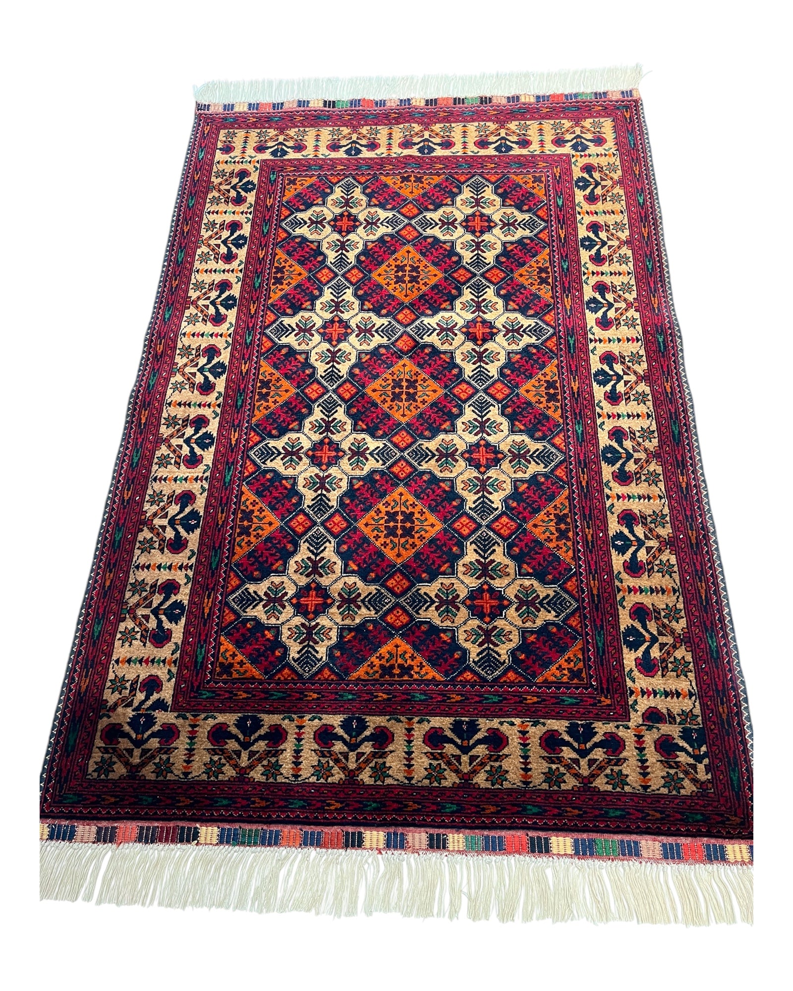 150cm x 100cm Red & Orange & Gold Yousef Bay Rug