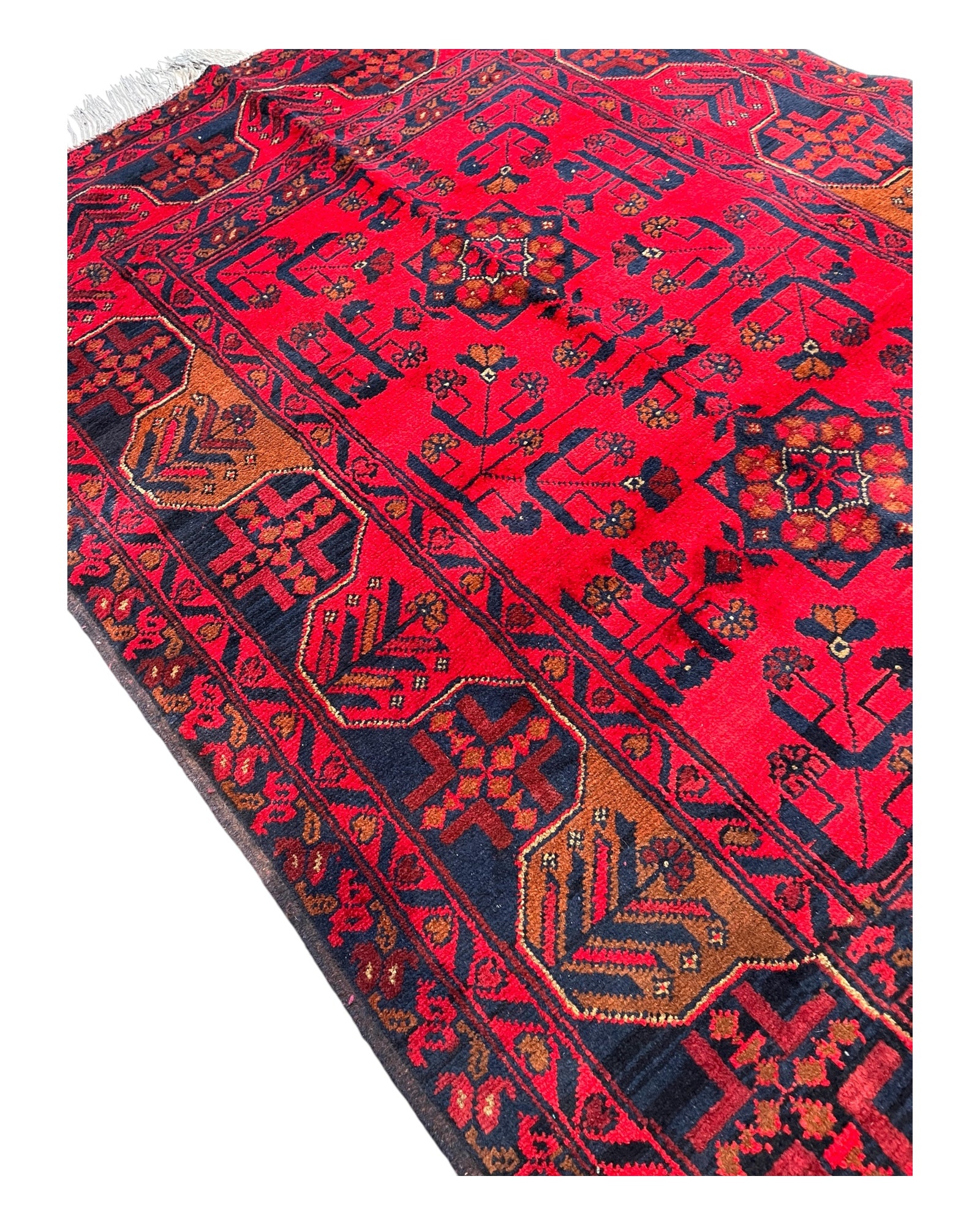 155cm x 102cm Red Vintage Andkhoy Rug