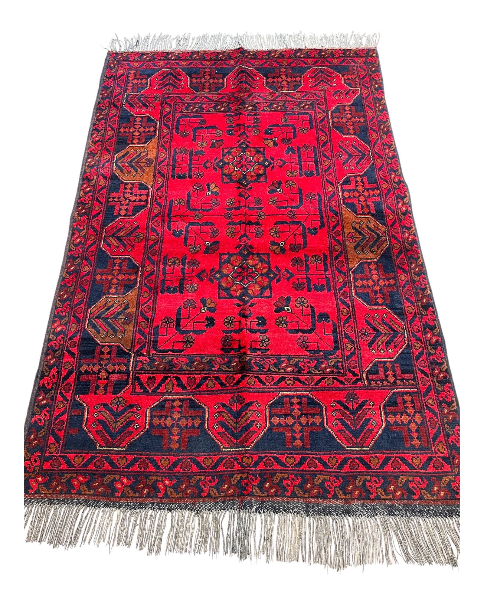 155cm x 102cm Red Vintage Andkhoy Rug