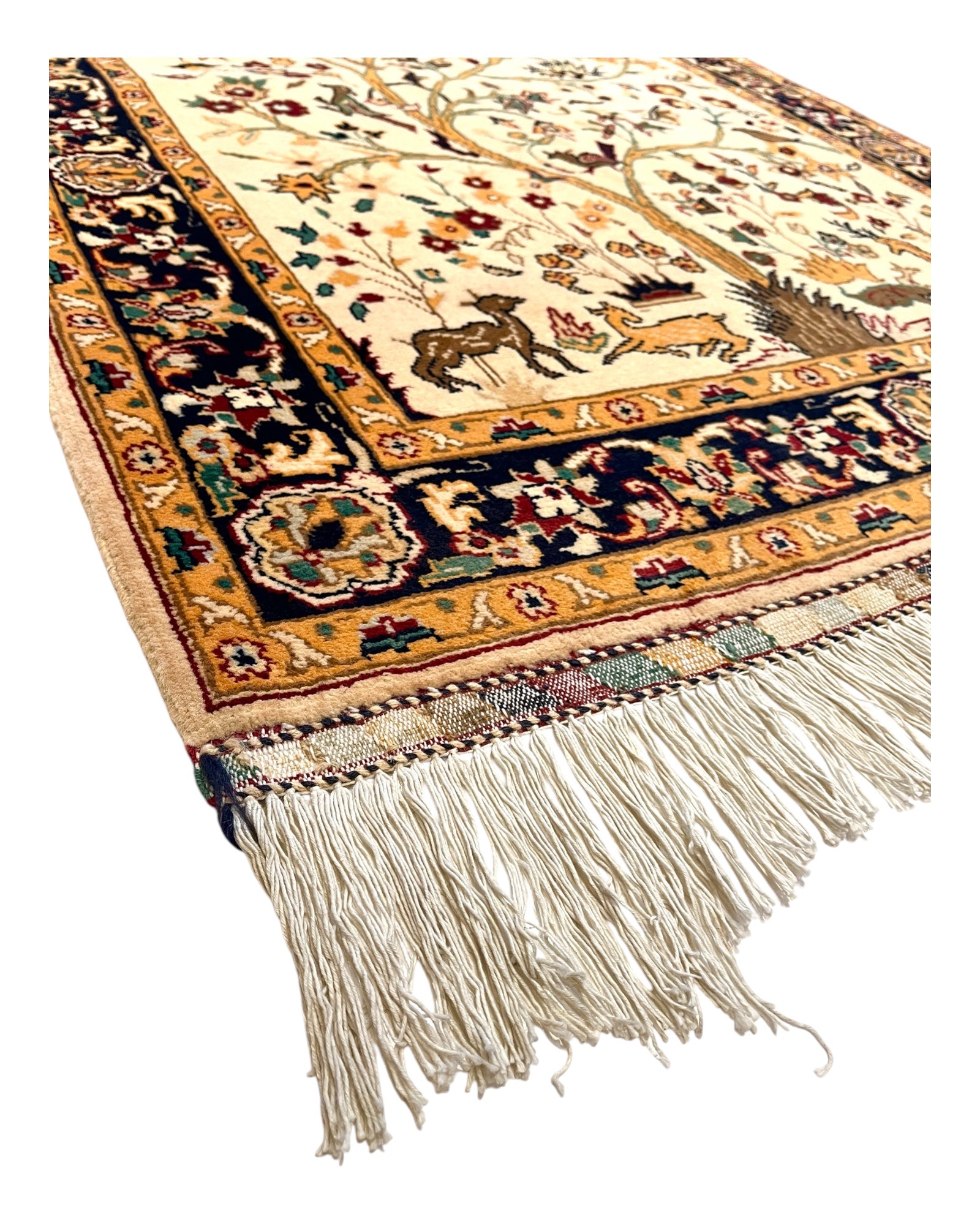 154cm x 105cm Cream & Gold Tree of Life Rug