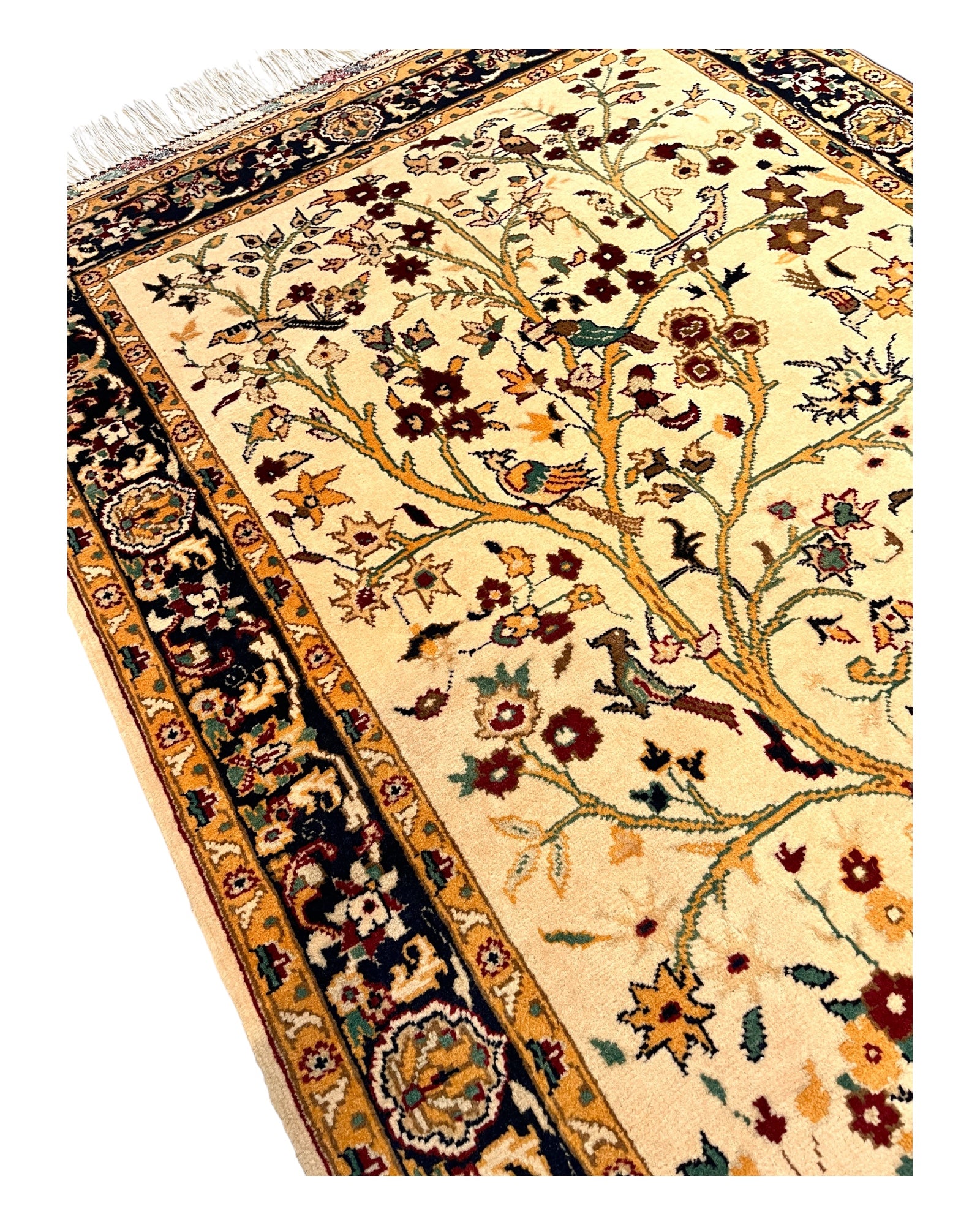 154cm x 105cm Cream & Gold Tree of Life Rug