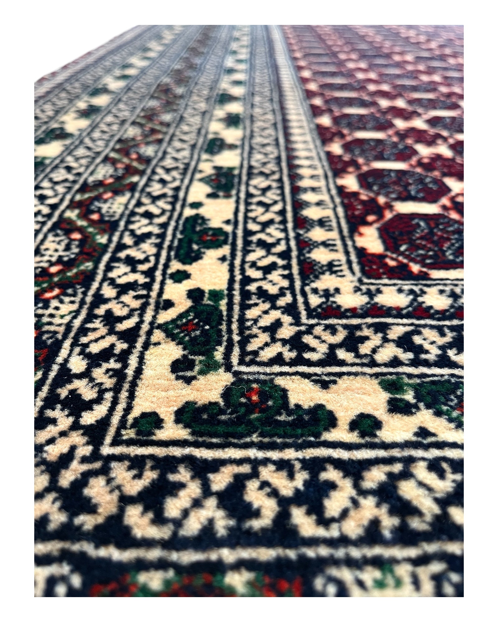 150cm x 100cm Burgundy & Cream Khuwaja Roshnai Rug