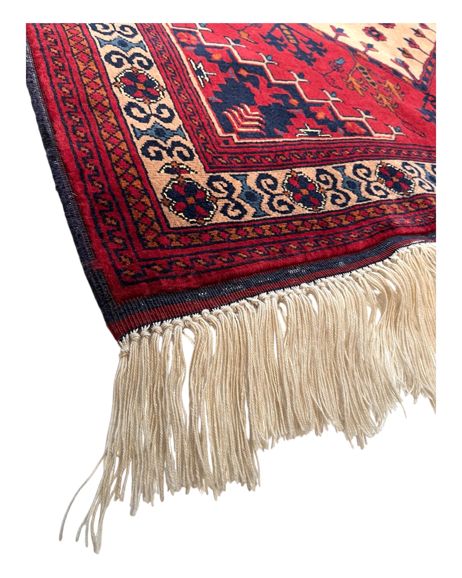 146cm x 100cm Red & Gold Afghan Rug