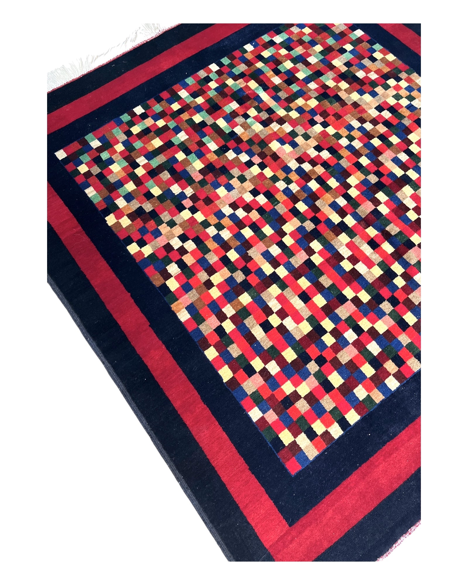 155cm x 150cm Black Square Pixel Rug