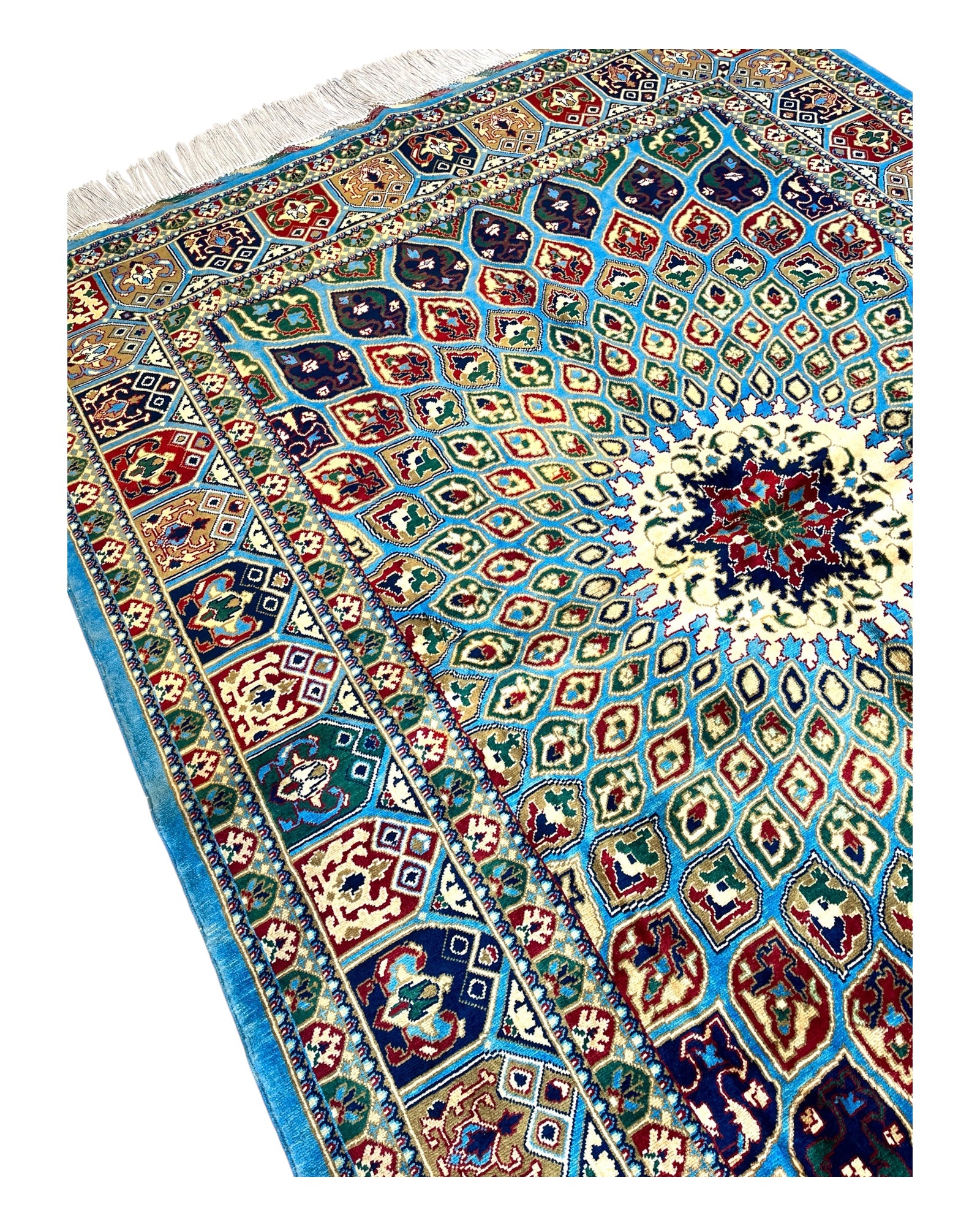 200cm x 150cm Pale Blue Peacock Rug