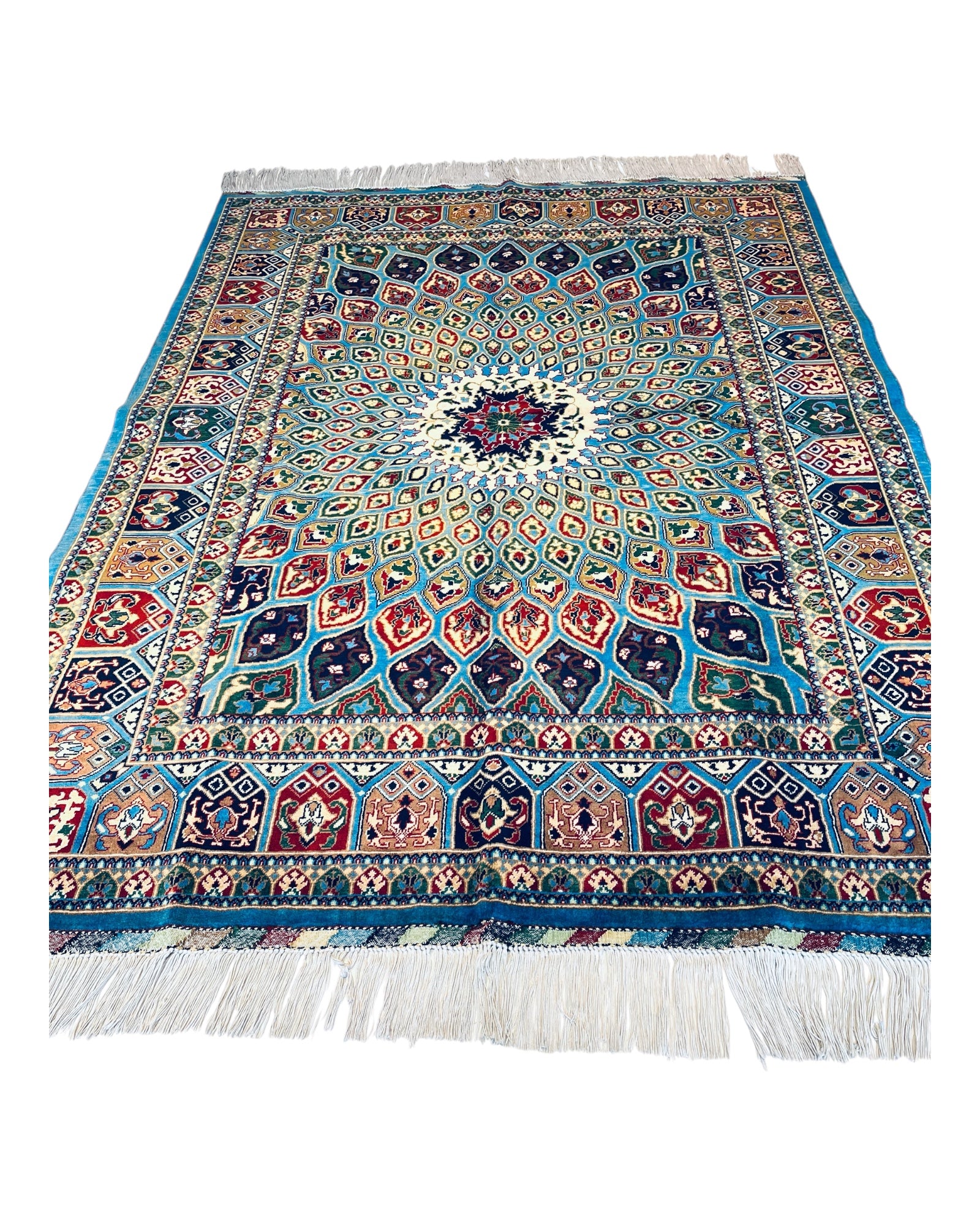 200cm x 150cm Pale Blue Peacock Rug