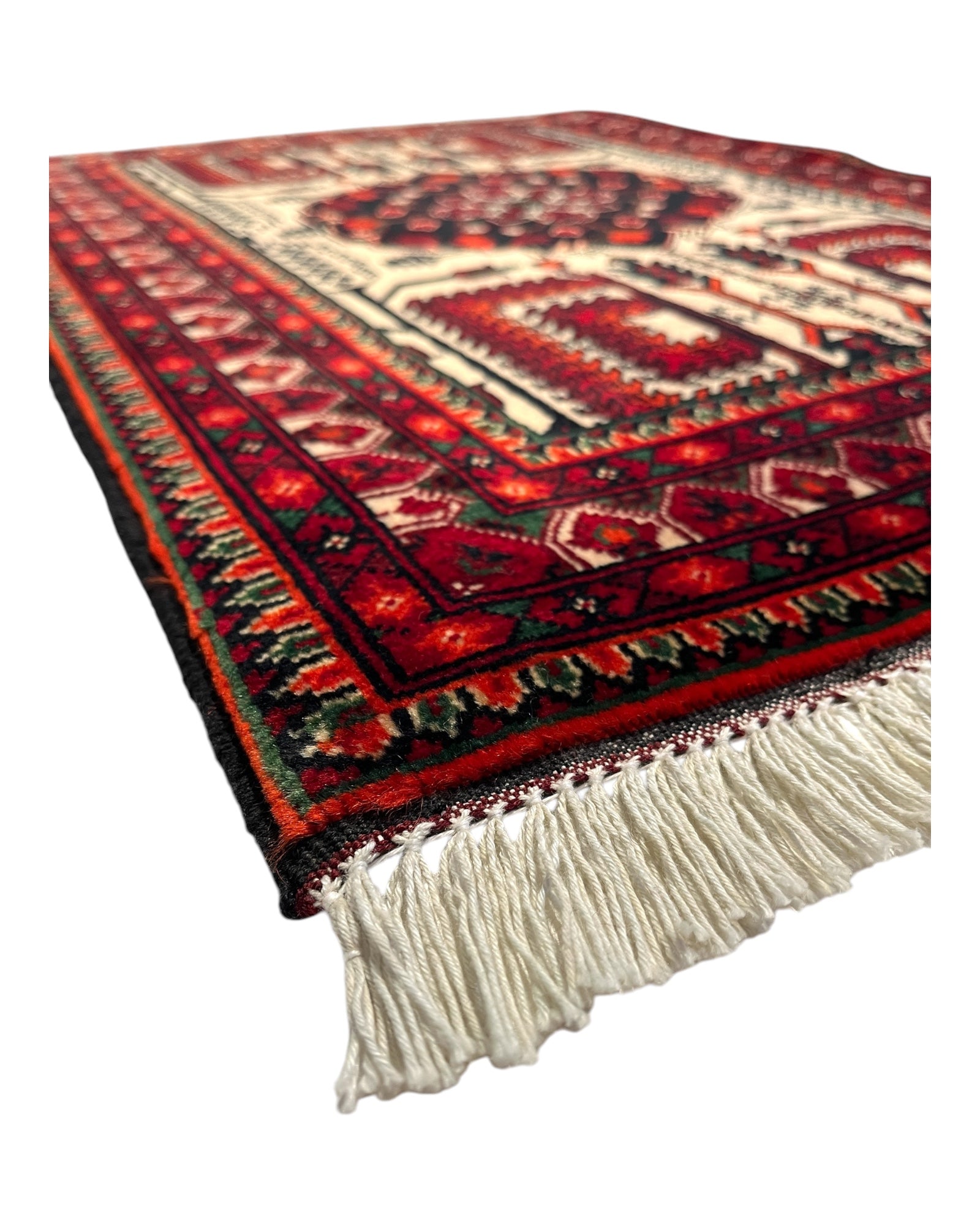 85cm x 60cm Red & Cream Afghan Doormat