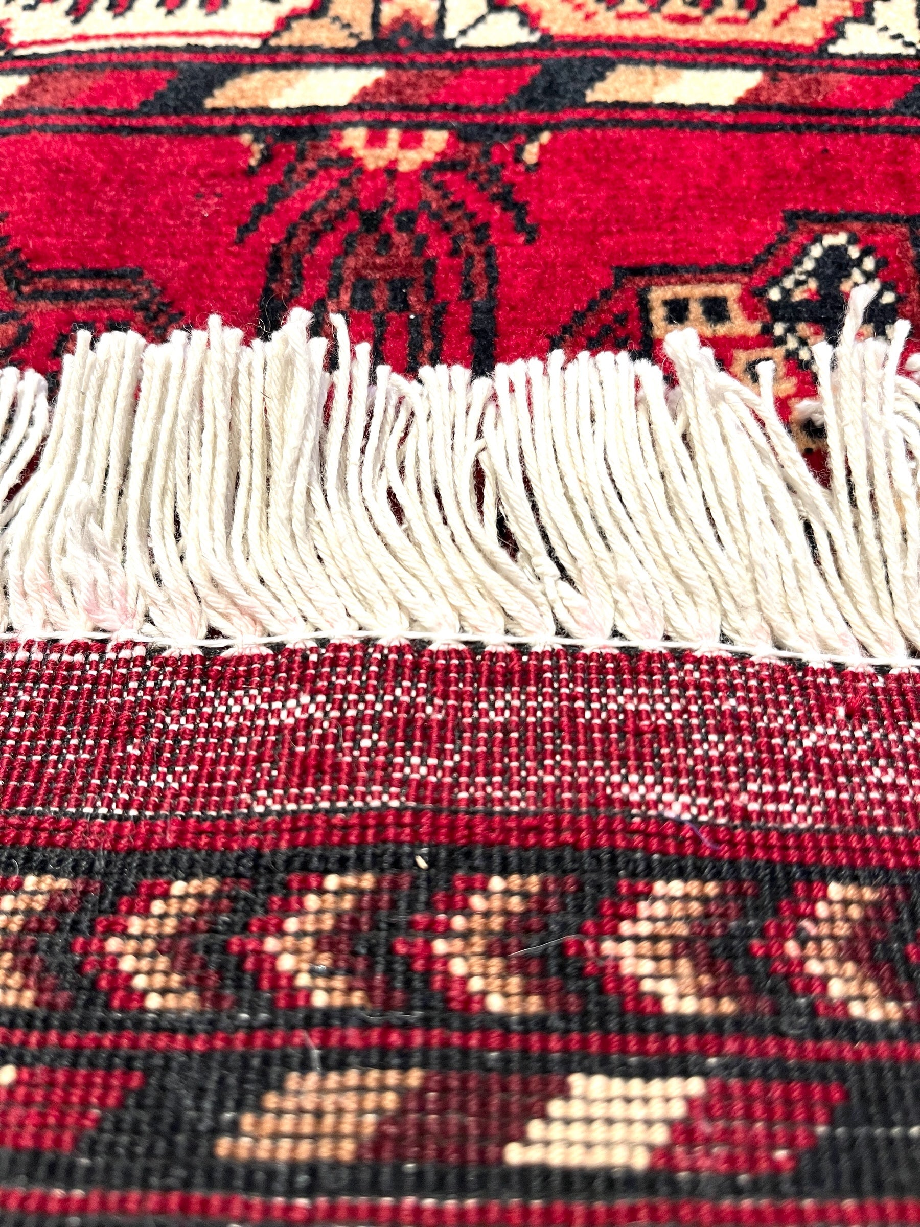 85cm x 58cm Red, Claret & Cream Afghan Doormat