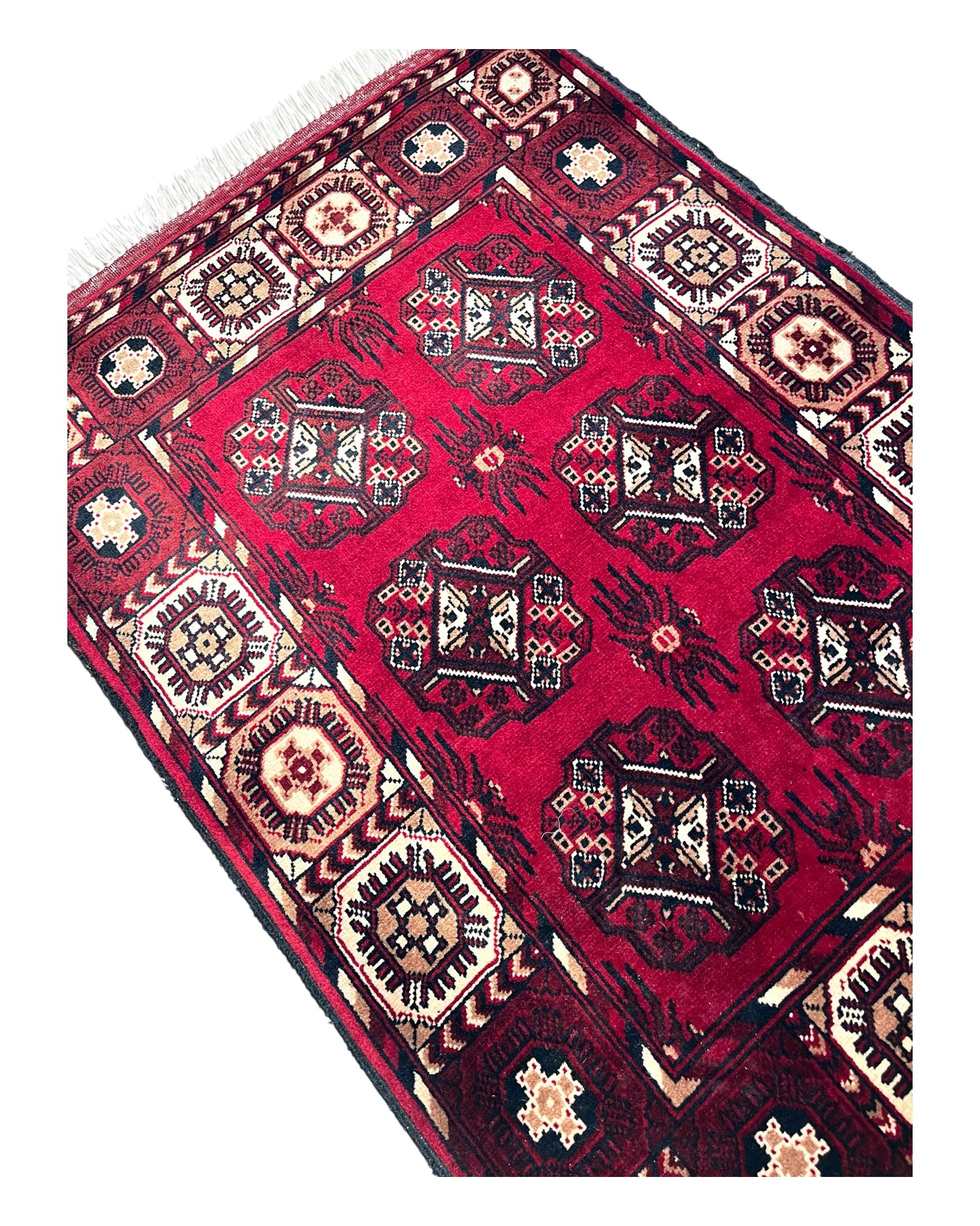 85cm x 58cm Red, Claret & Cream Afghan Doormat