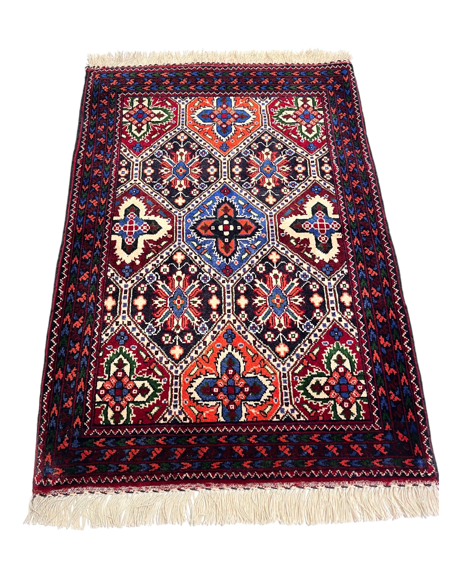 85cm x 60cm Orange & Blue Kashi Naqsha Doormat