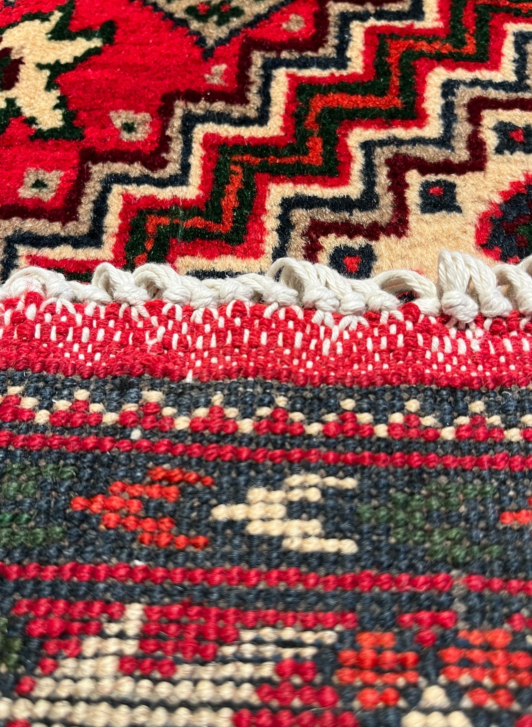 90cm x 64cm Red & Blue Afghan Doormat