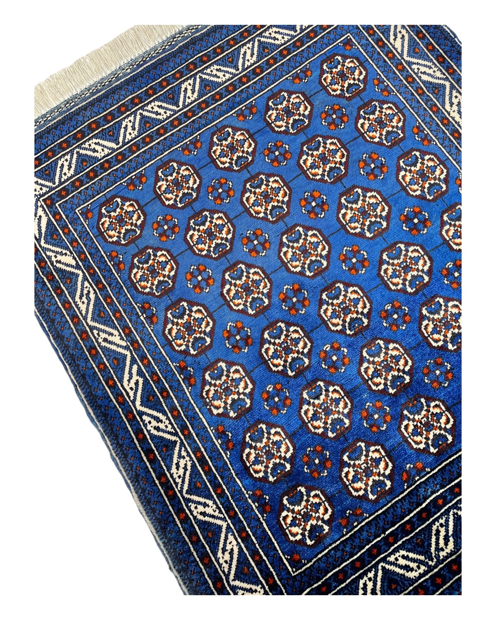 77cm x 62cm Blue & Cream Roshnai Doormat