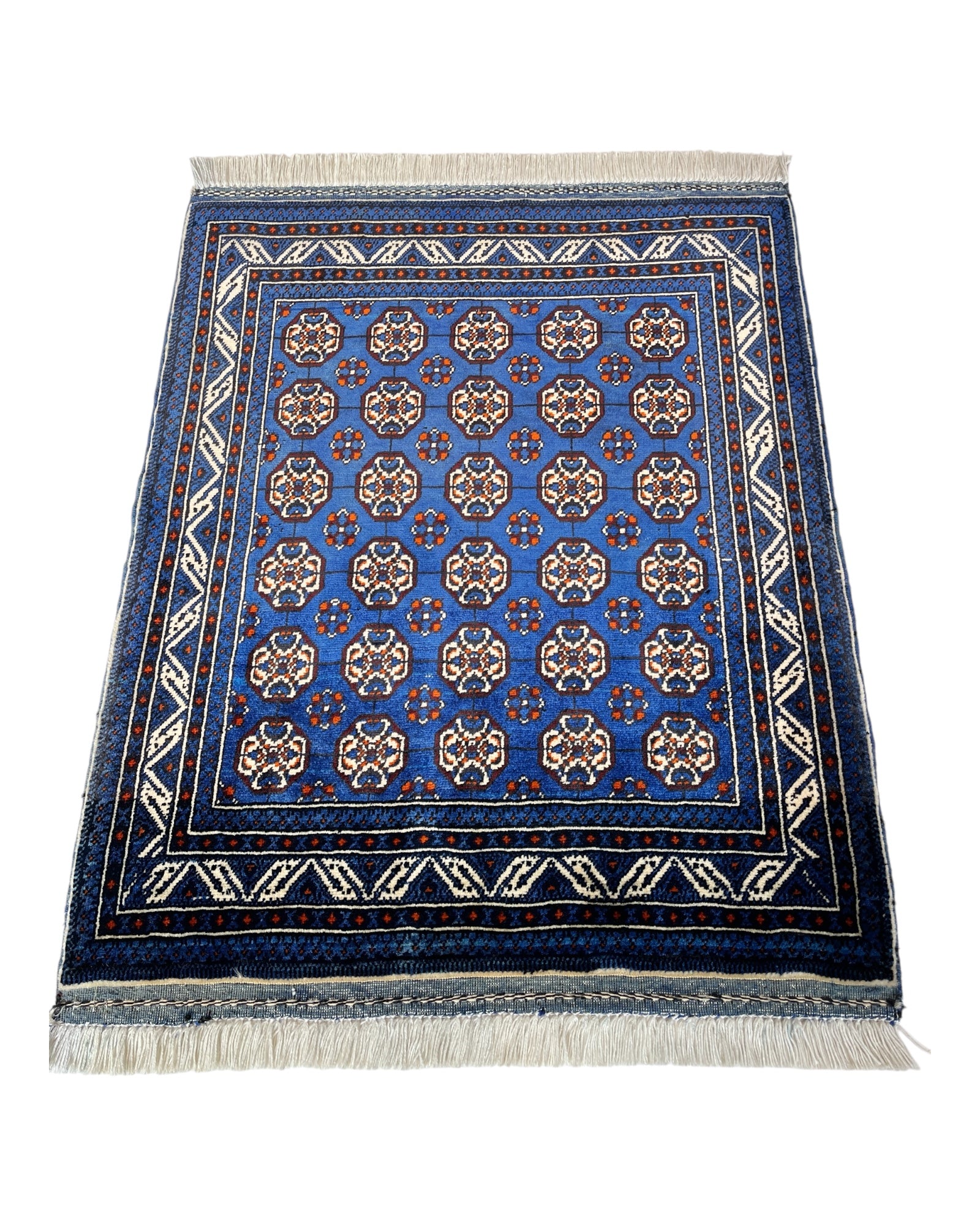 77cm x 62cm Blue & Cream Roshnai Doormat