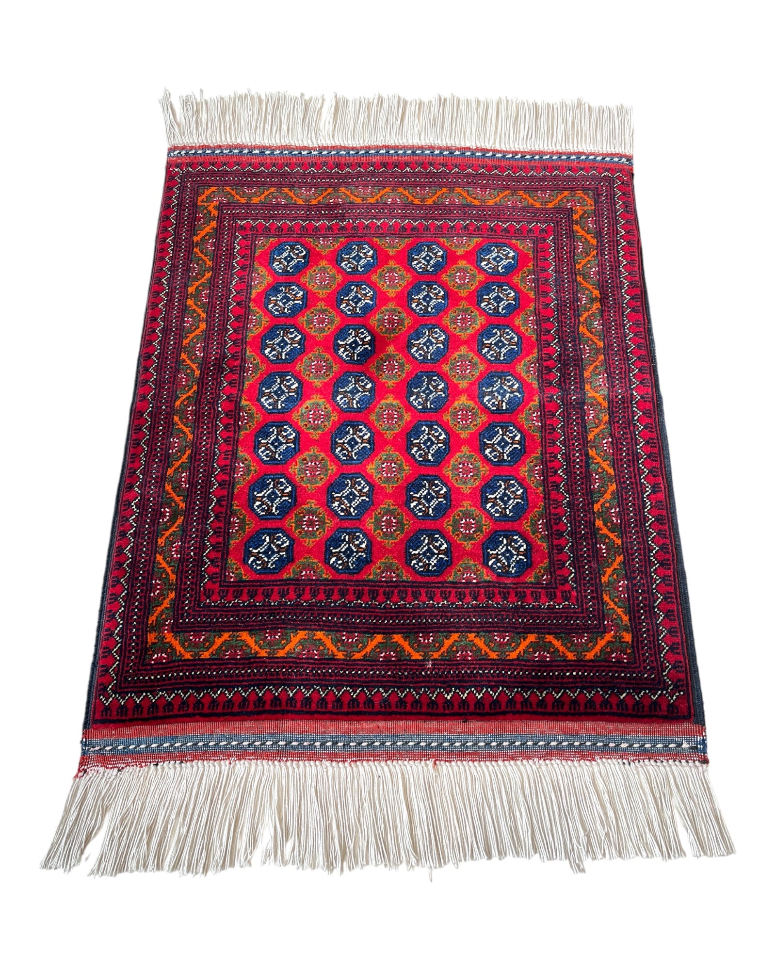 75cm x 58cm Deep Red & Blue Roshnai Doormat