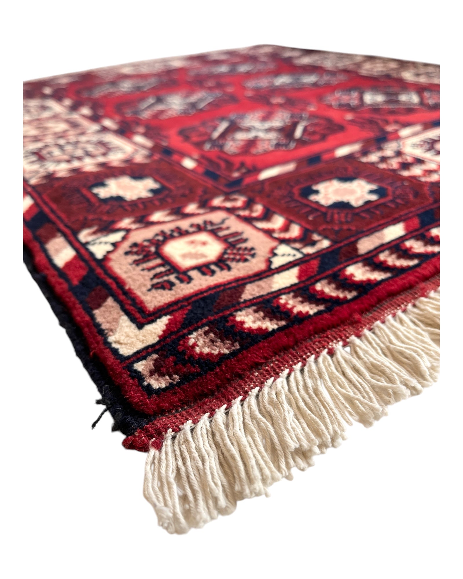 75cm x 62cm Deep Red & Cream Patnas Gul Doormat