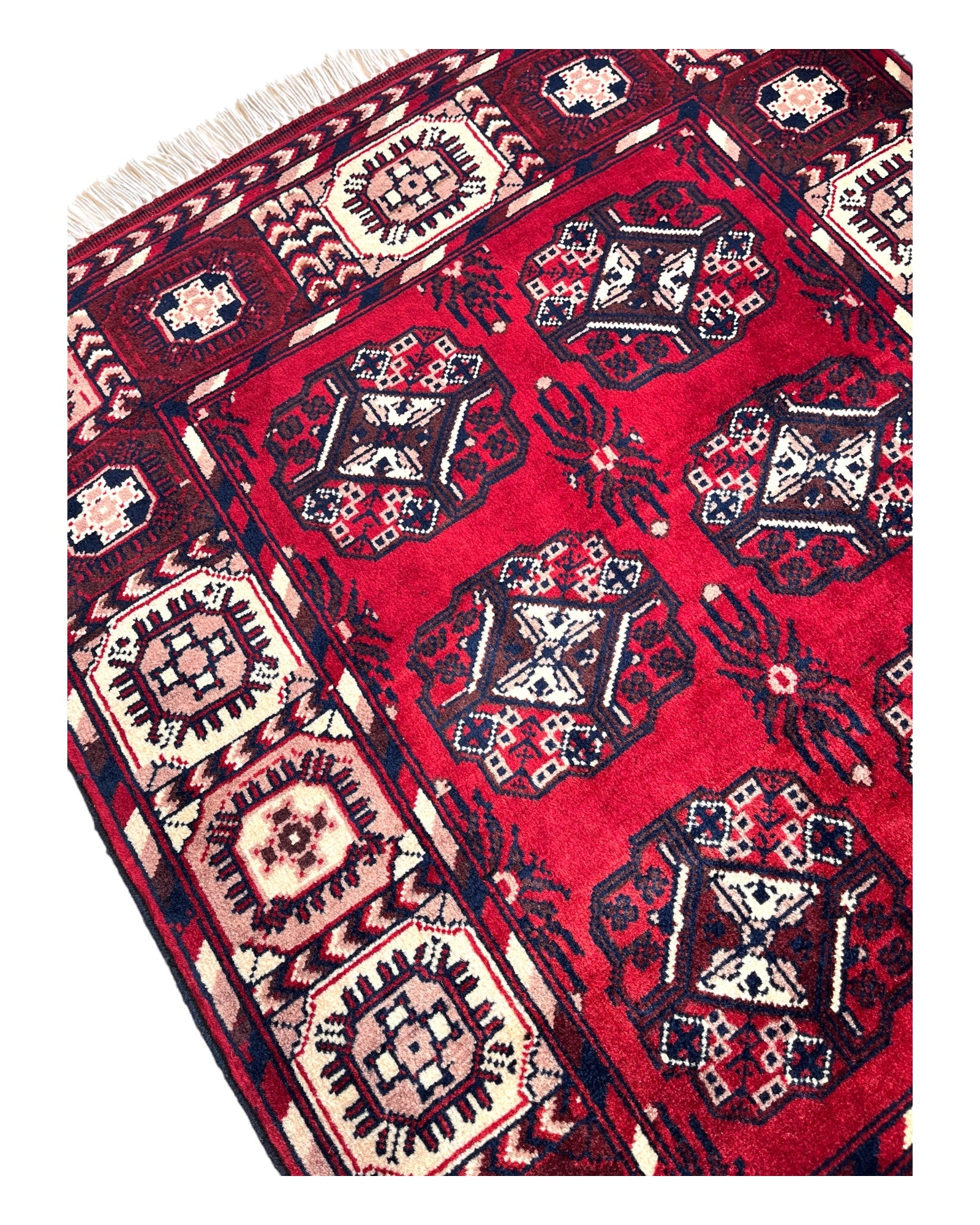 75cm x 62cm Deep Red & Cream Patnas Gul Doormat