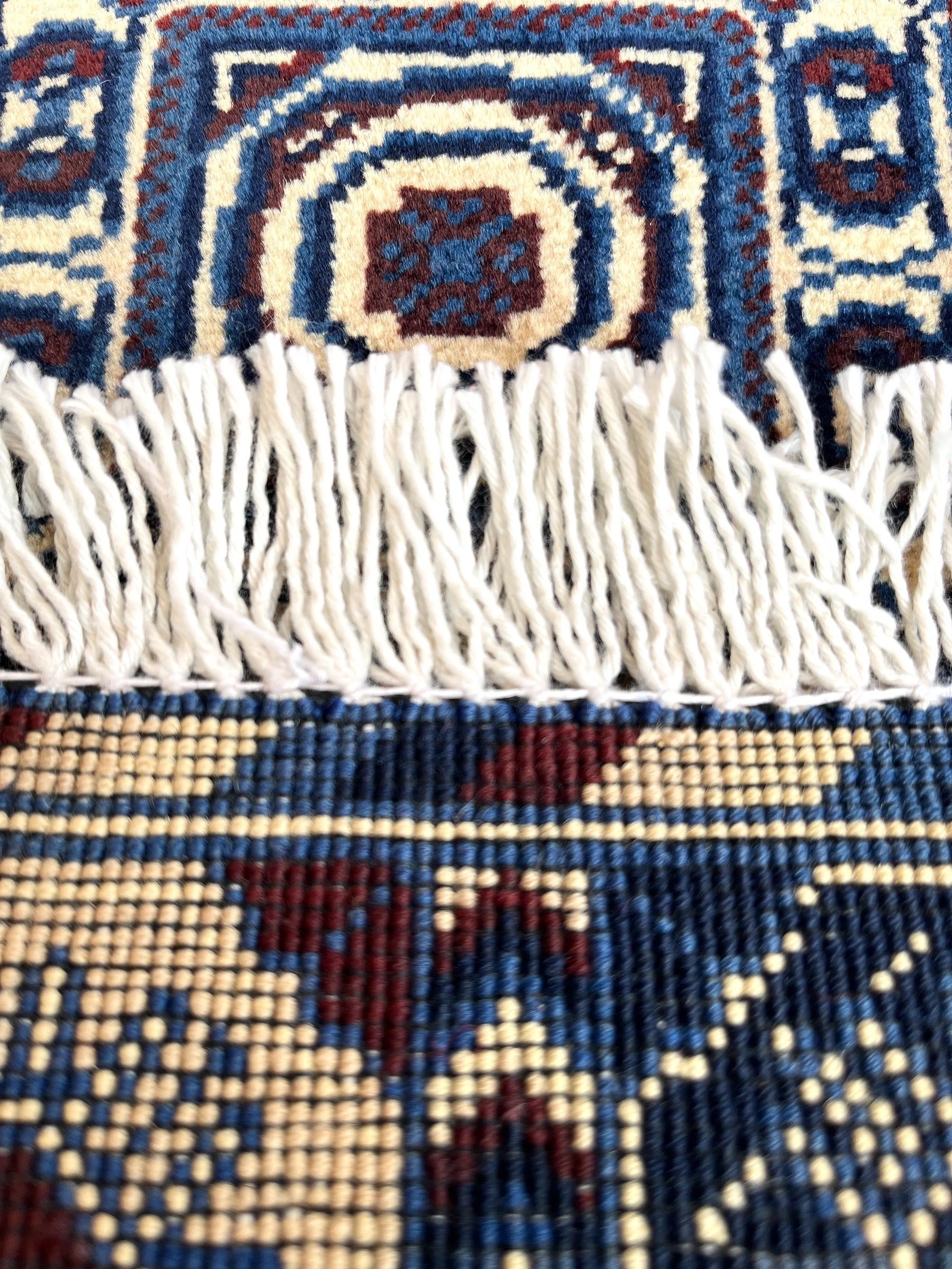 75cm x 59cm Blue, Cream & Burgundy Afghan Doormat