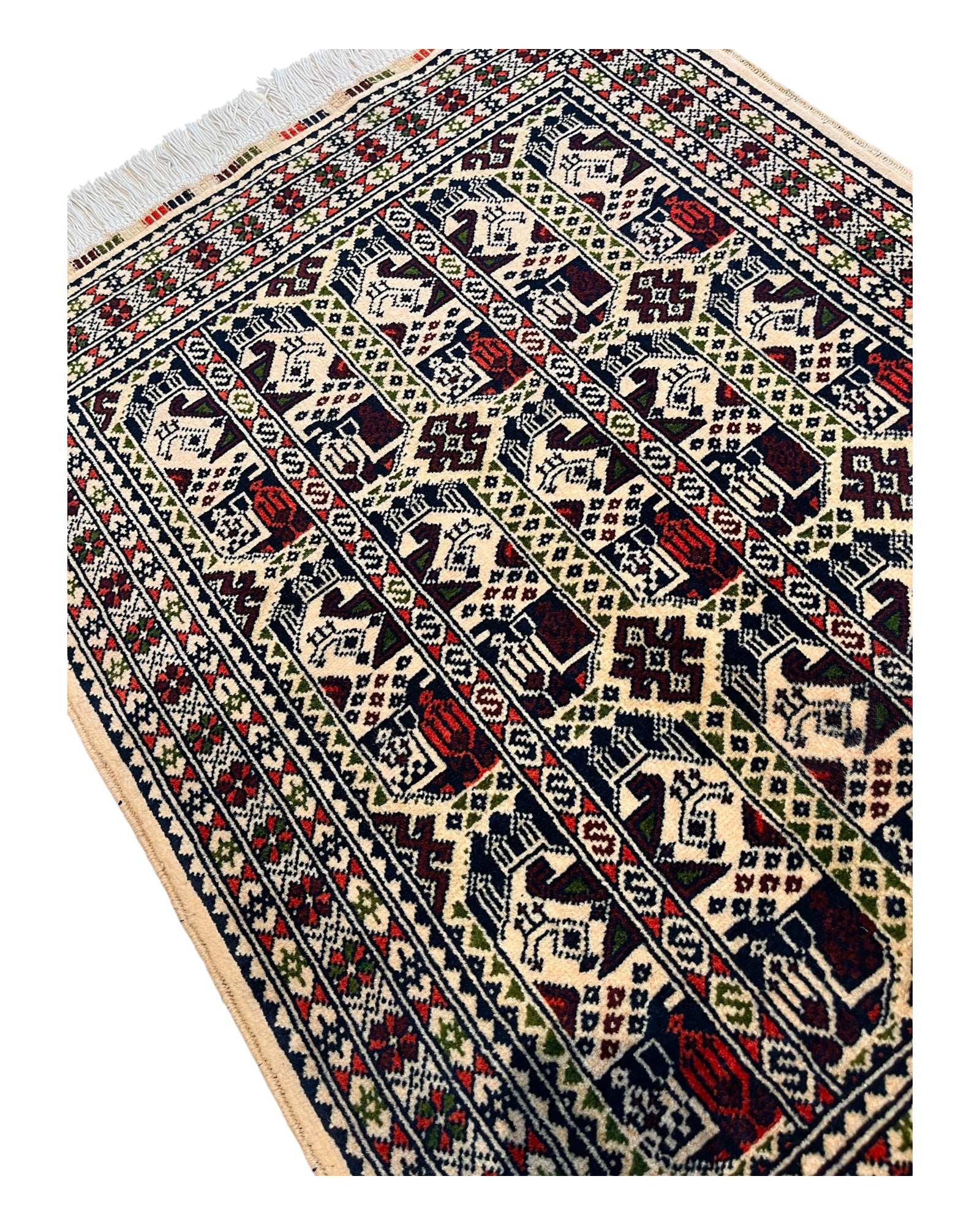 86cm x 63cm Cream Ala Bakhmal Afghan Doormat