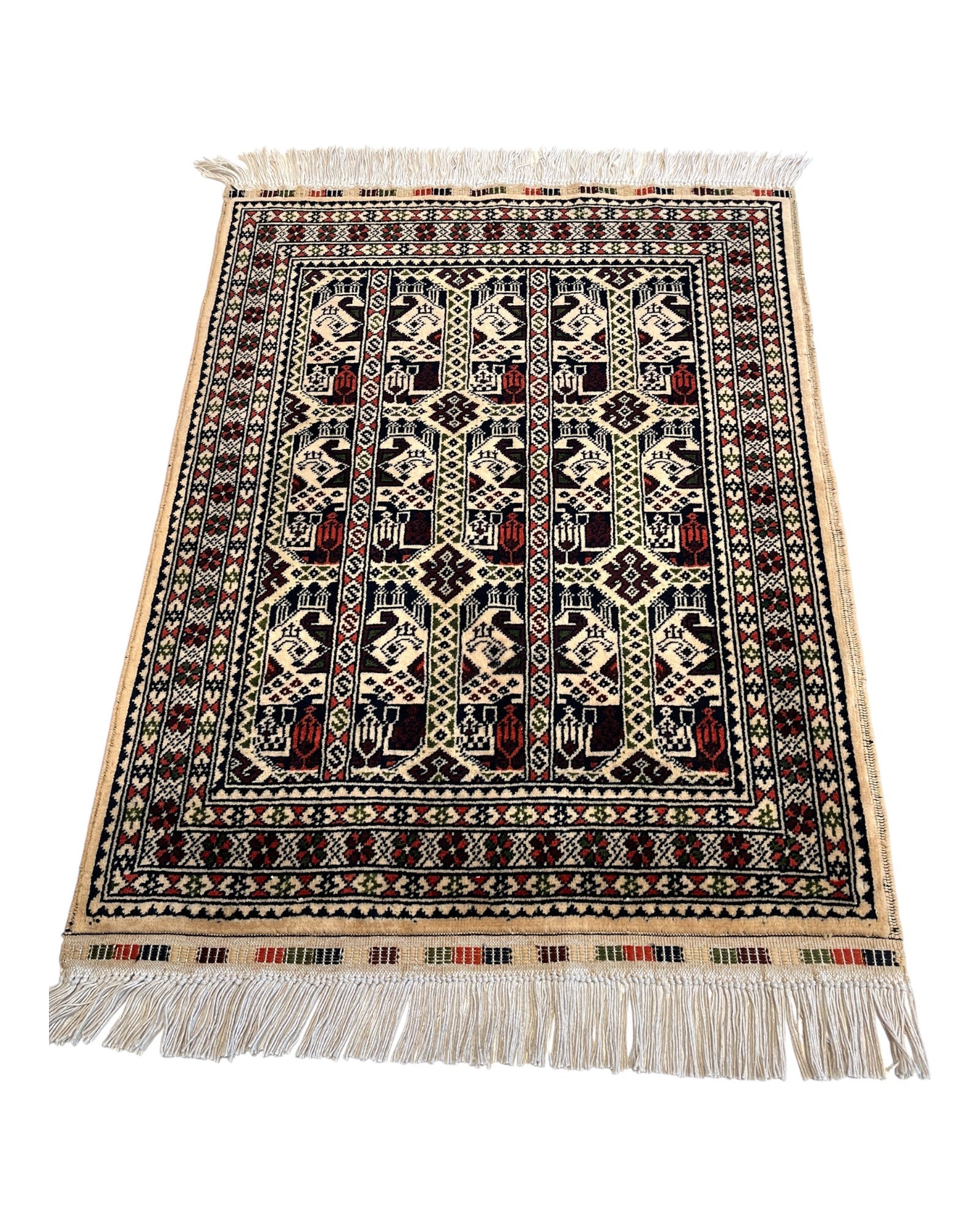 86cm x 63cm Cream Ala Bakhmal Afghan Doormat