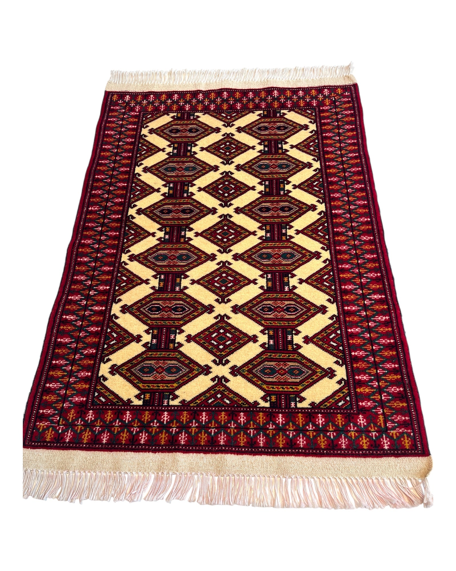 89cm x 63cm Red & Cream Afghan Doormat