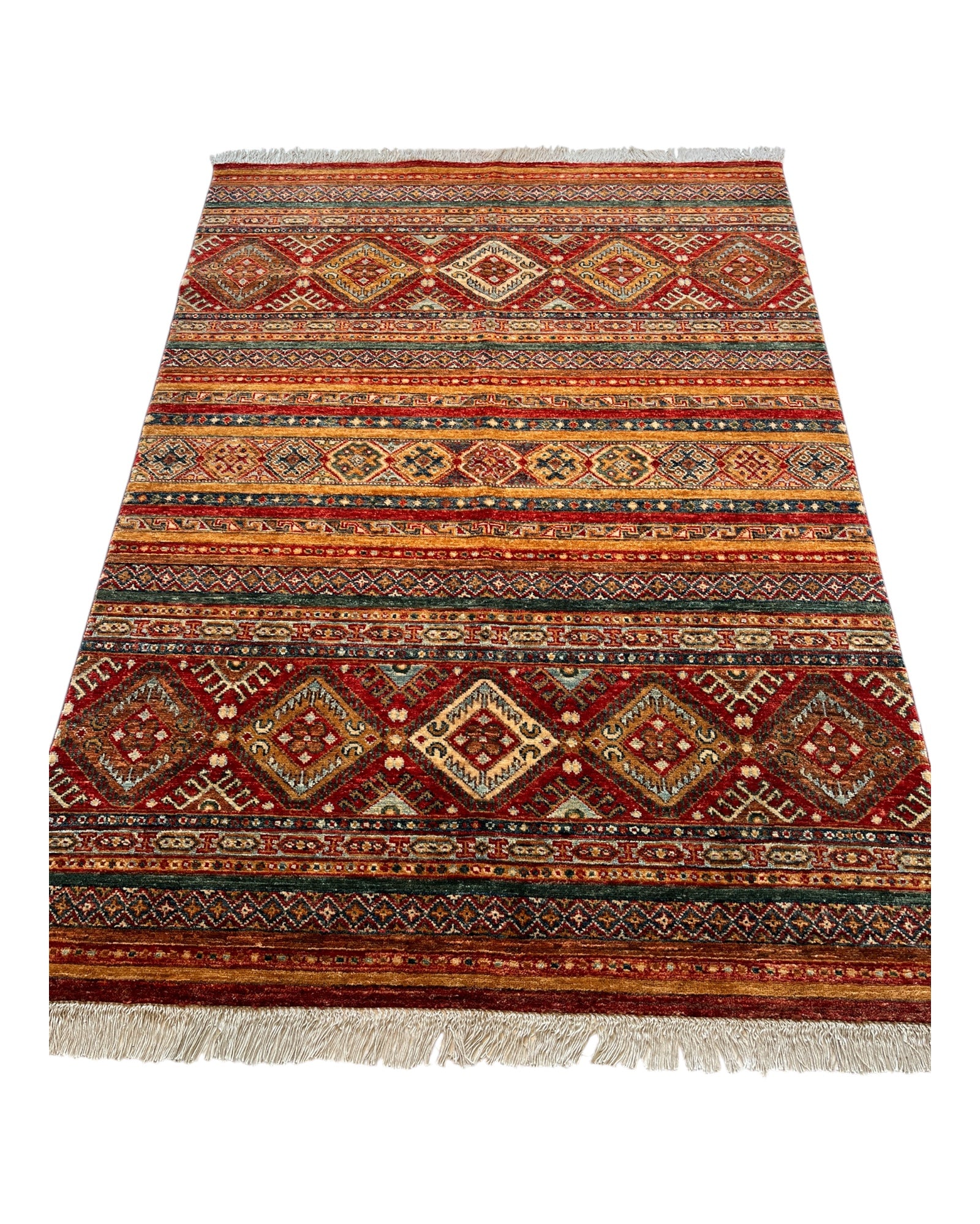 173cm x 124cm Red and Orange Gabeh Rug