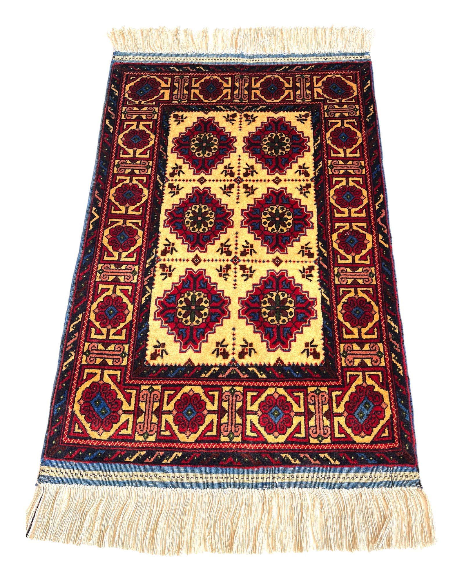 90cm x 60cm Gold & Red Afghan Doormat