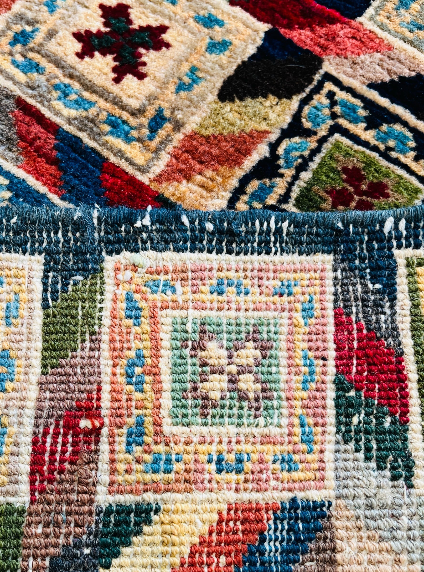 196cm x 75cm Multi-coloured Tiled Gabeh Runner