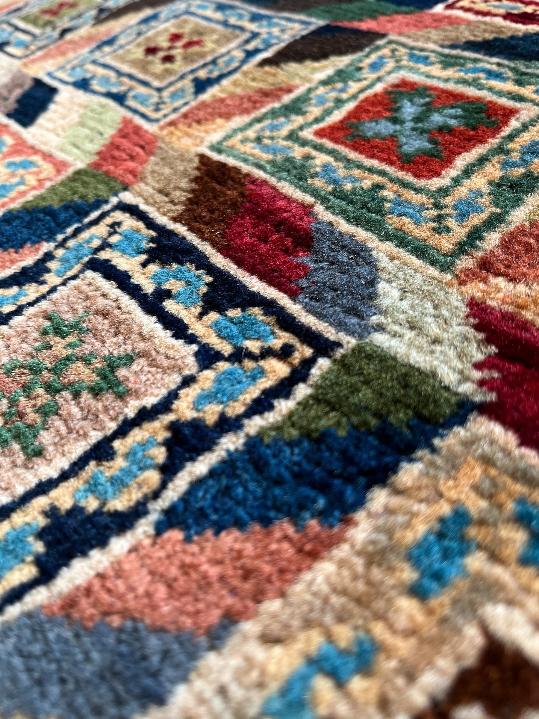 196cm x 75cm Multi-coloured Tiled Gabeh Runner