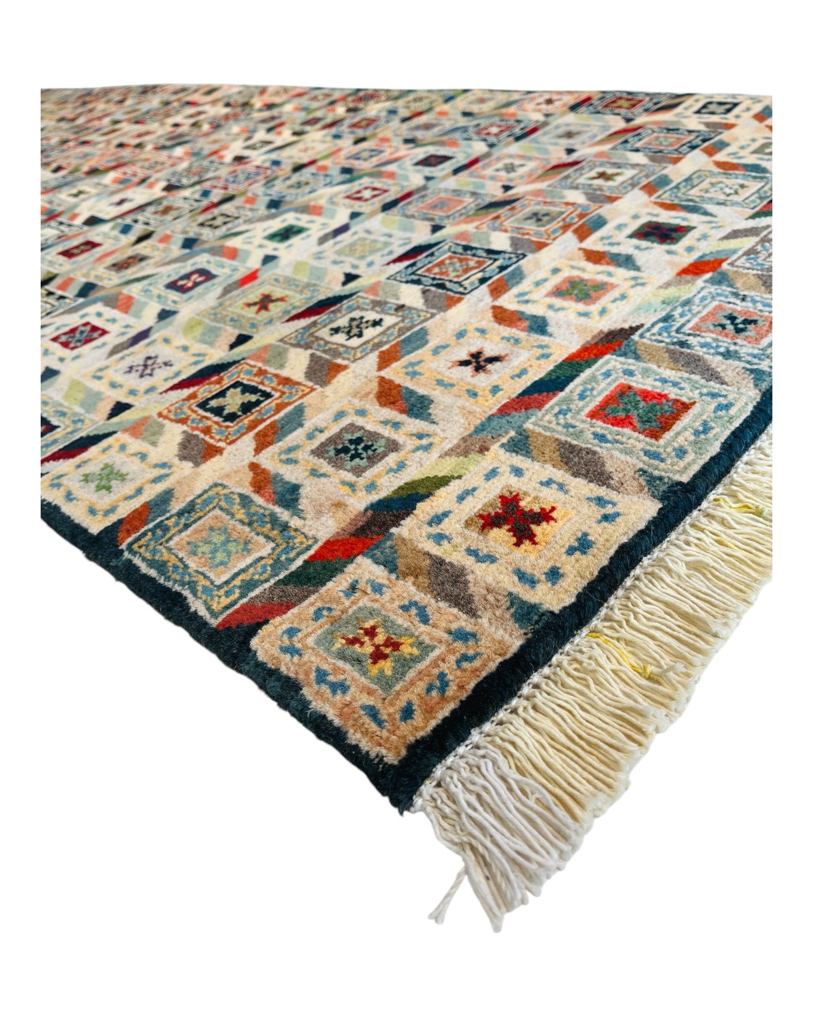 196cm x 75cm Multi-coloured Tiled Gabeh Runner