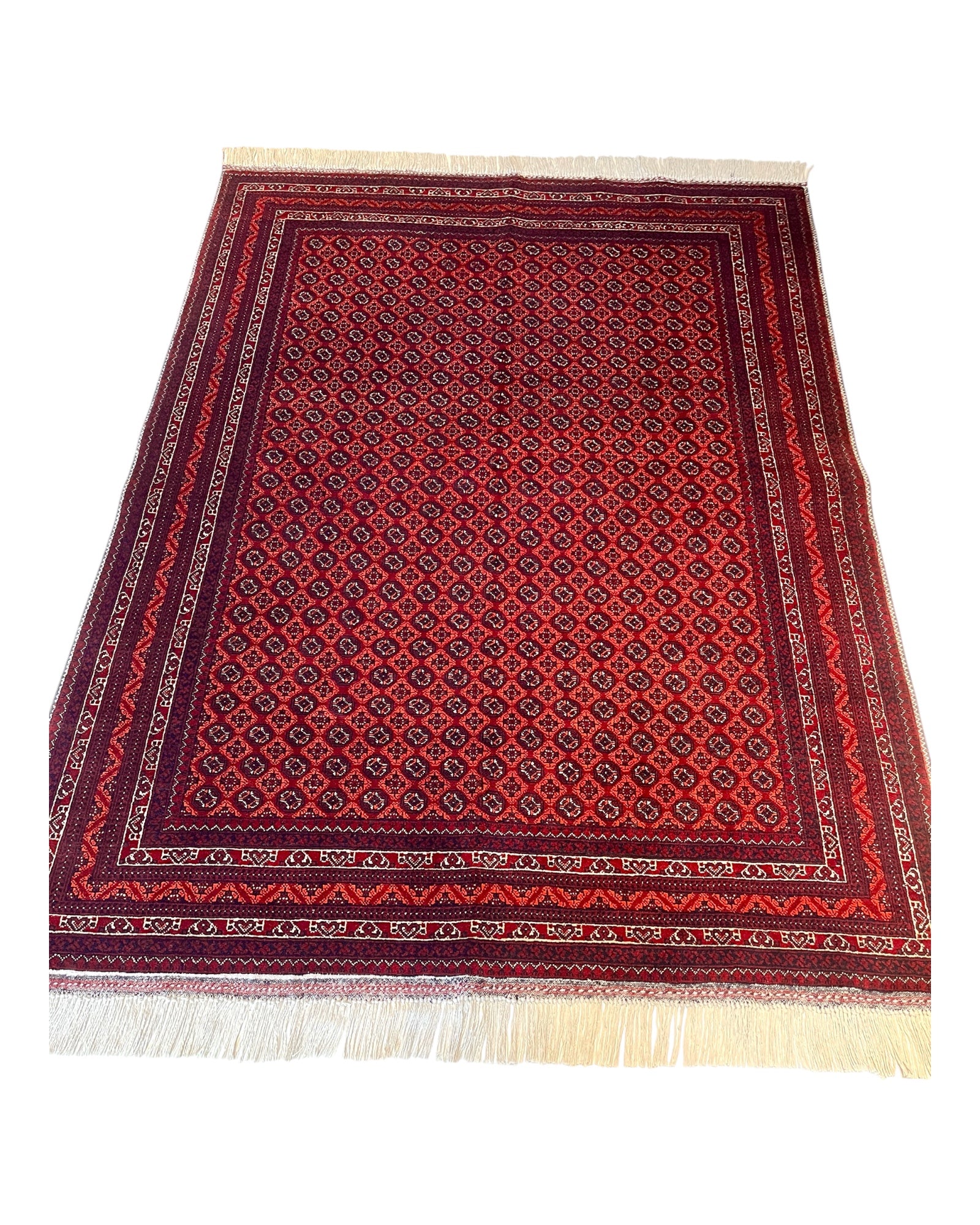 198cm x 150cm Red Khuwaja Roshnai Rug