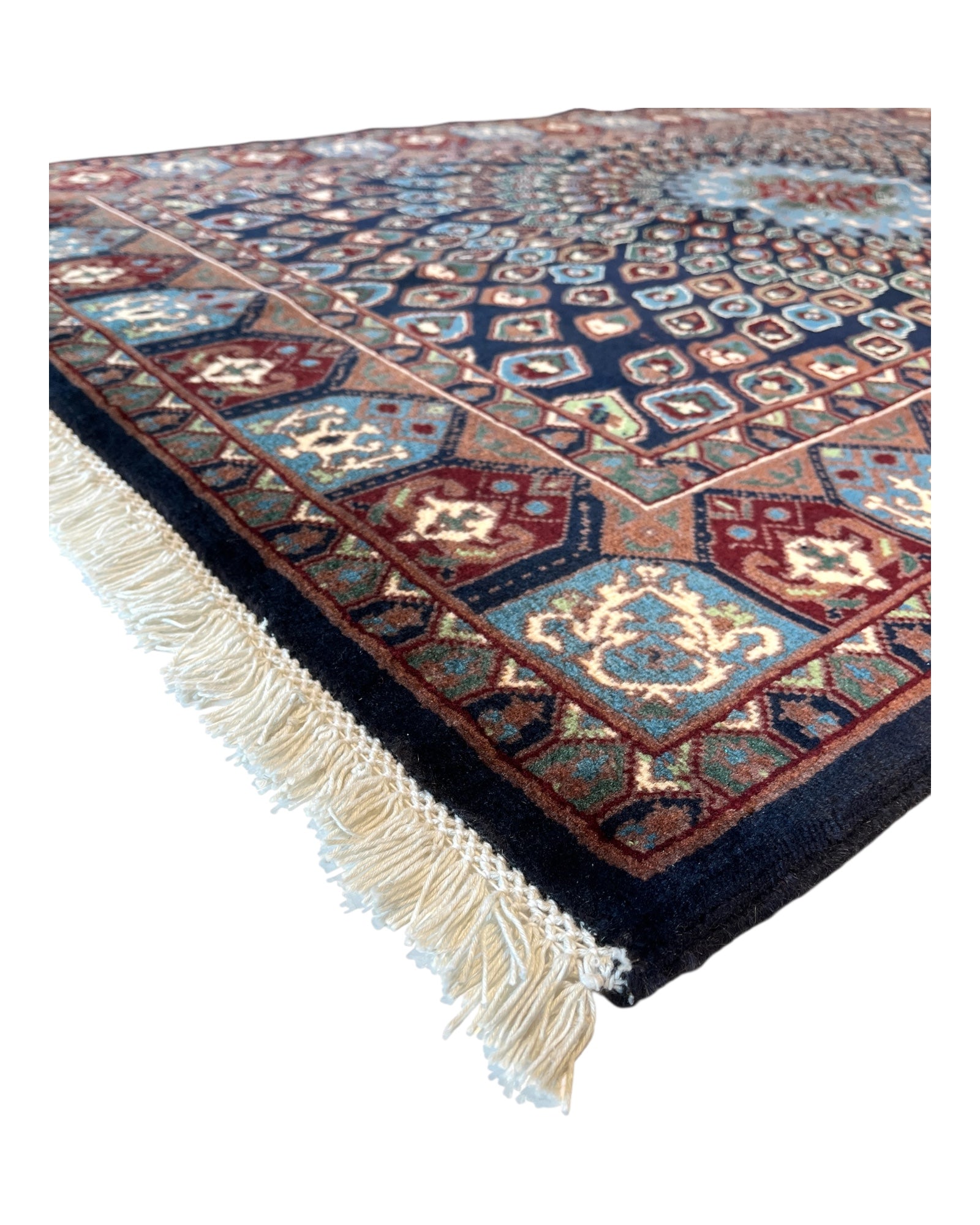 155cm x 98cm Blue & Copper Peacock Rug