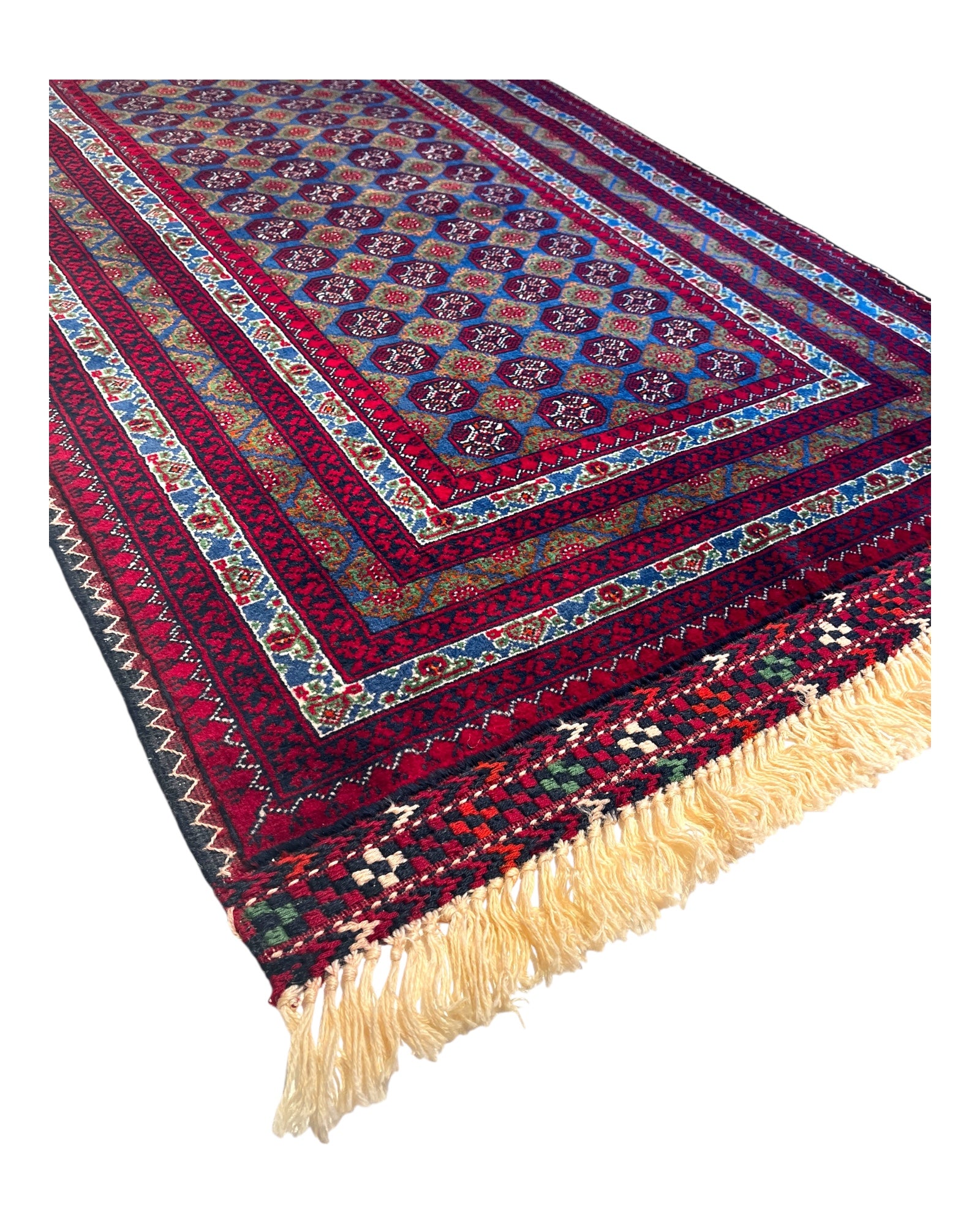 120cm x 78cm Red & Green Khuwaja Roshnai Rug