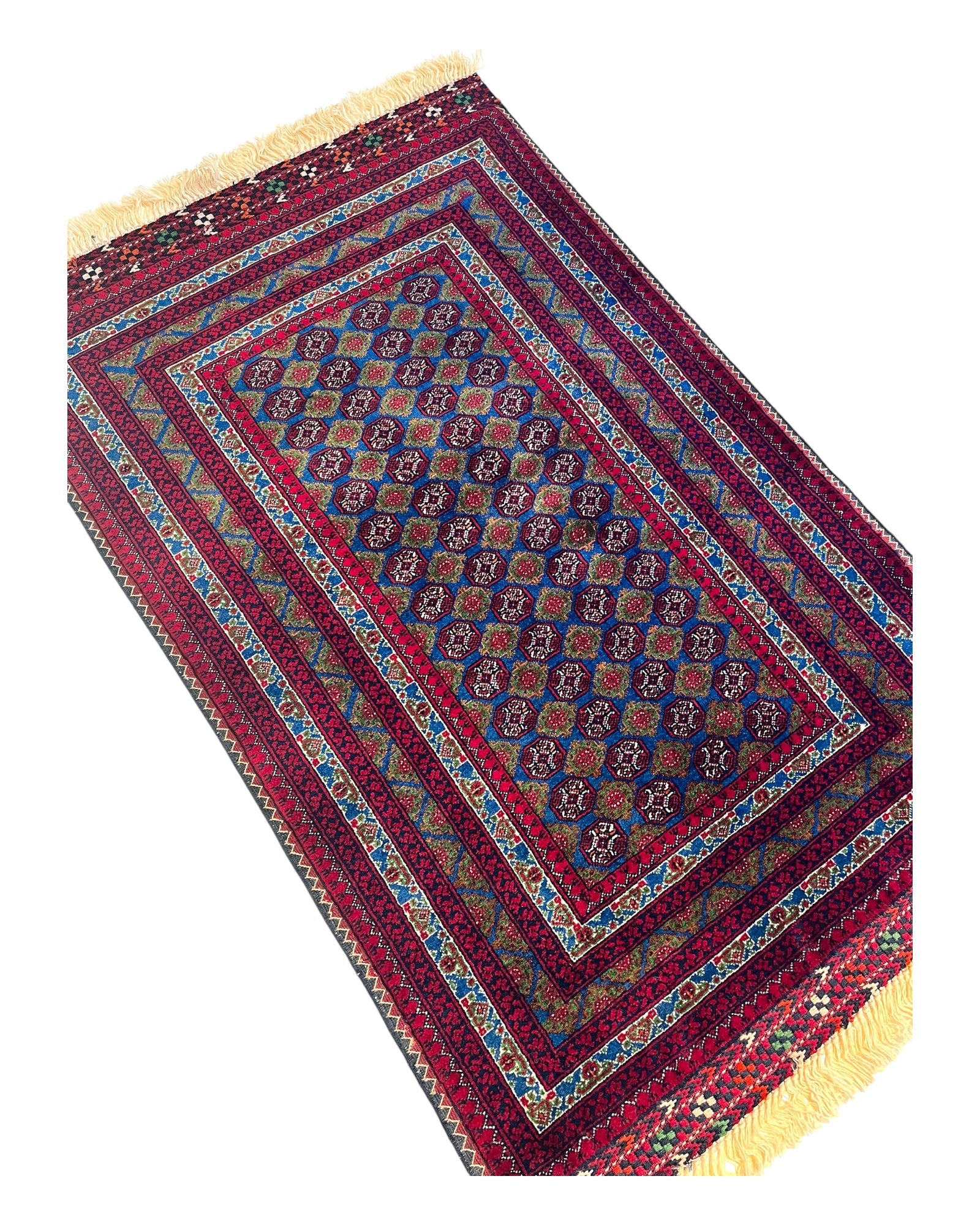 120cm x 78cm Red & Green Khuwaja Roshnai Rug