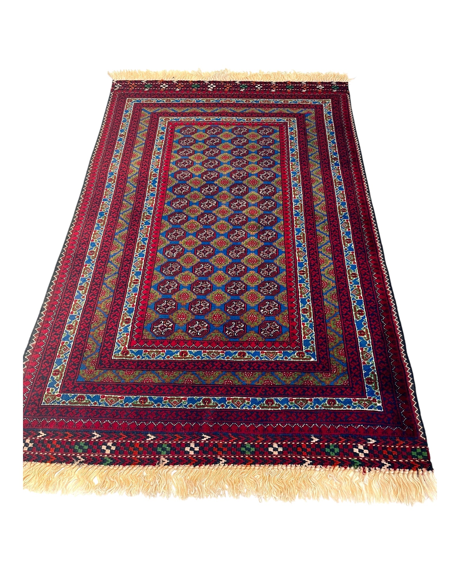 120cm x 78cm Red & Green Khuwaja Roshnai Rug