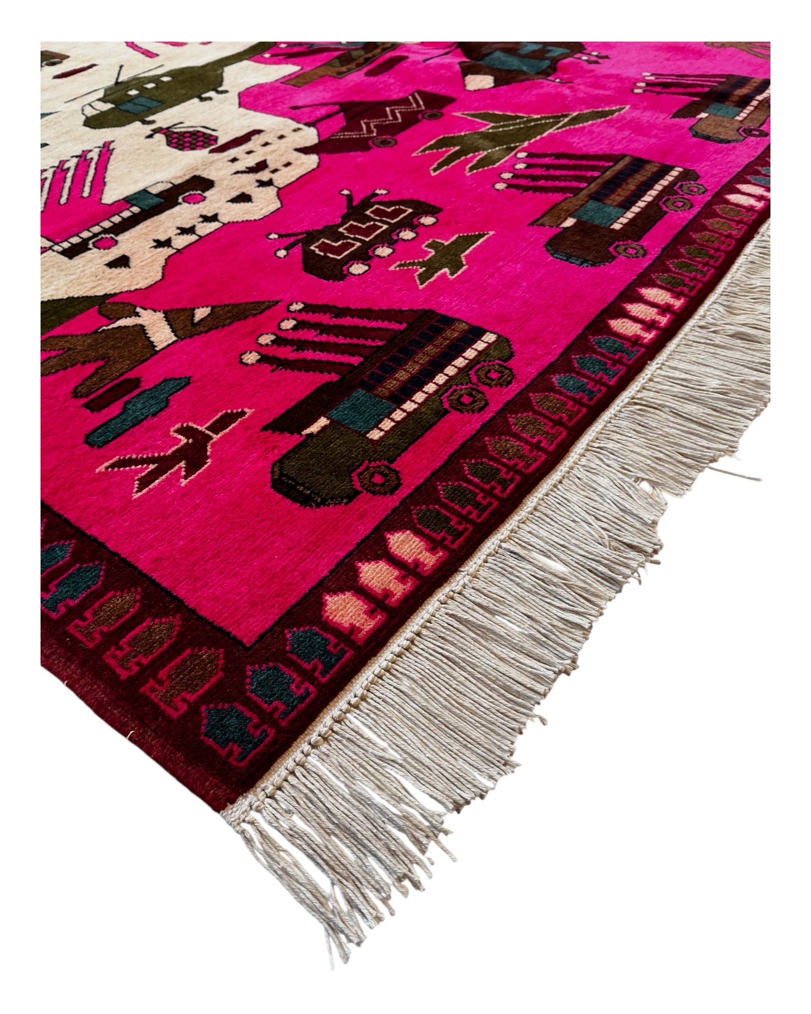 300cm x 200cm Hot Pink & Teal War Rug