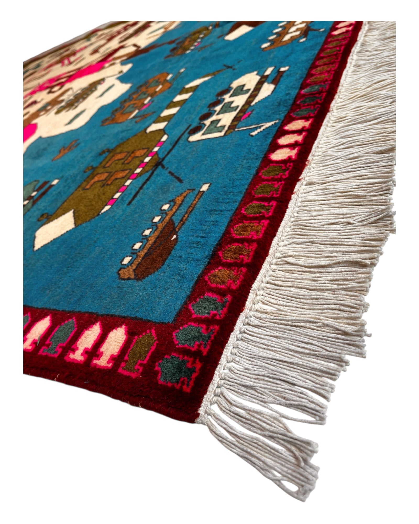 300cm x 200cm Hot Pink & Teal War Rug