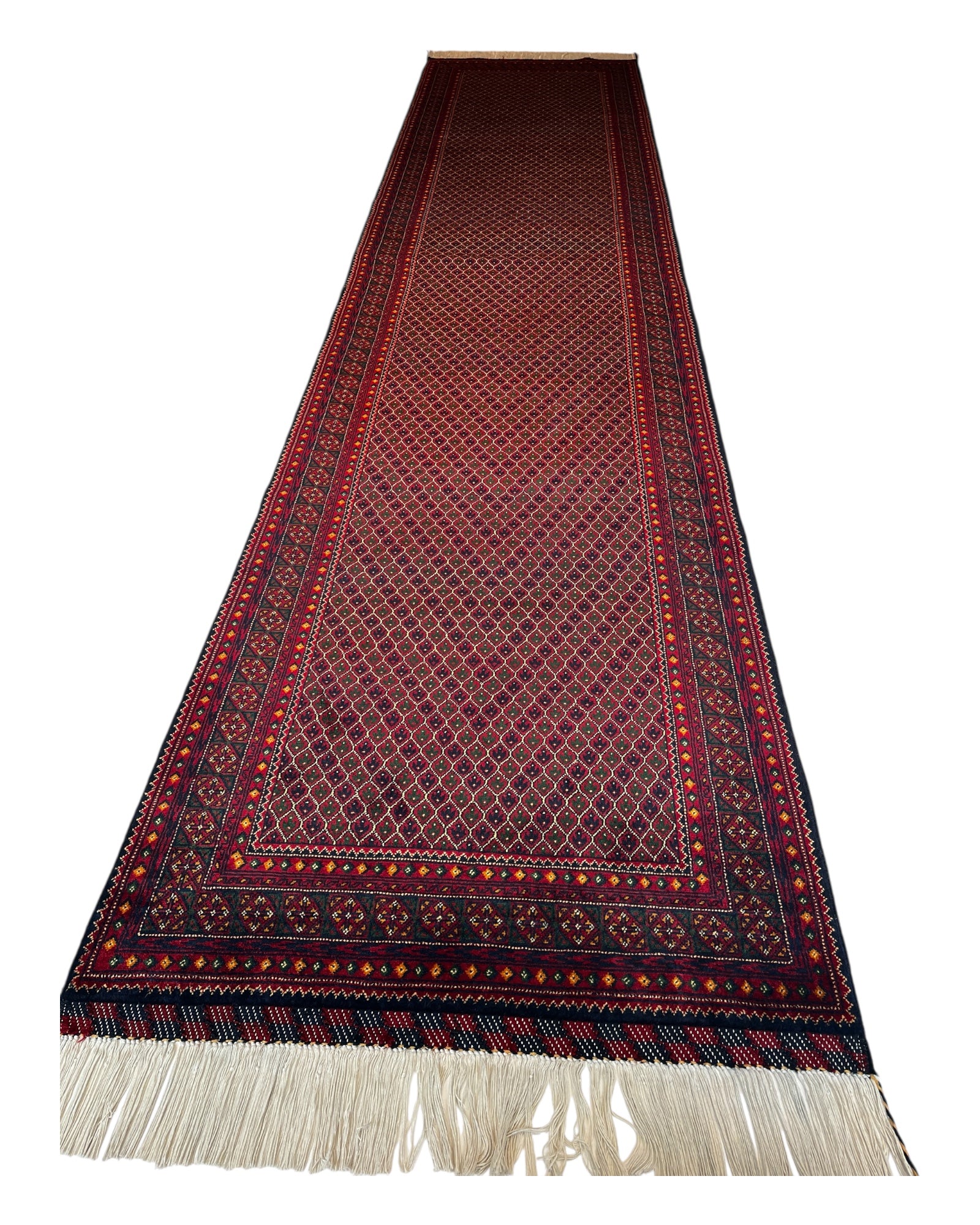 386cm x 88cm Red Afghan Runner