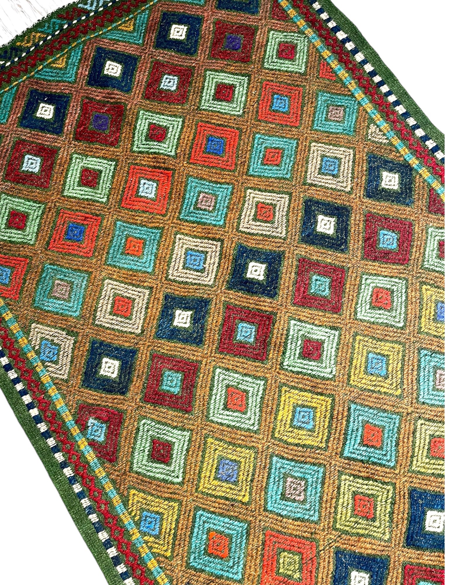 130cm x 85cm Green Turkoman Kilim