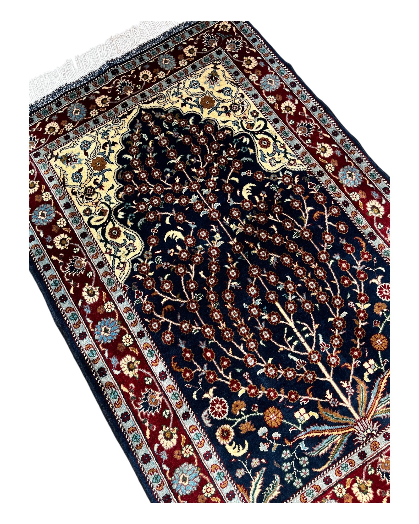 130cm x 90cm Navy & Red Tree of Life Rug
