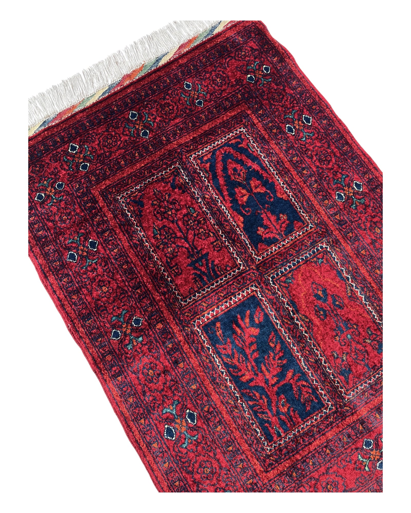 120cm x 83cm Red Four Seasons Afghan Rug