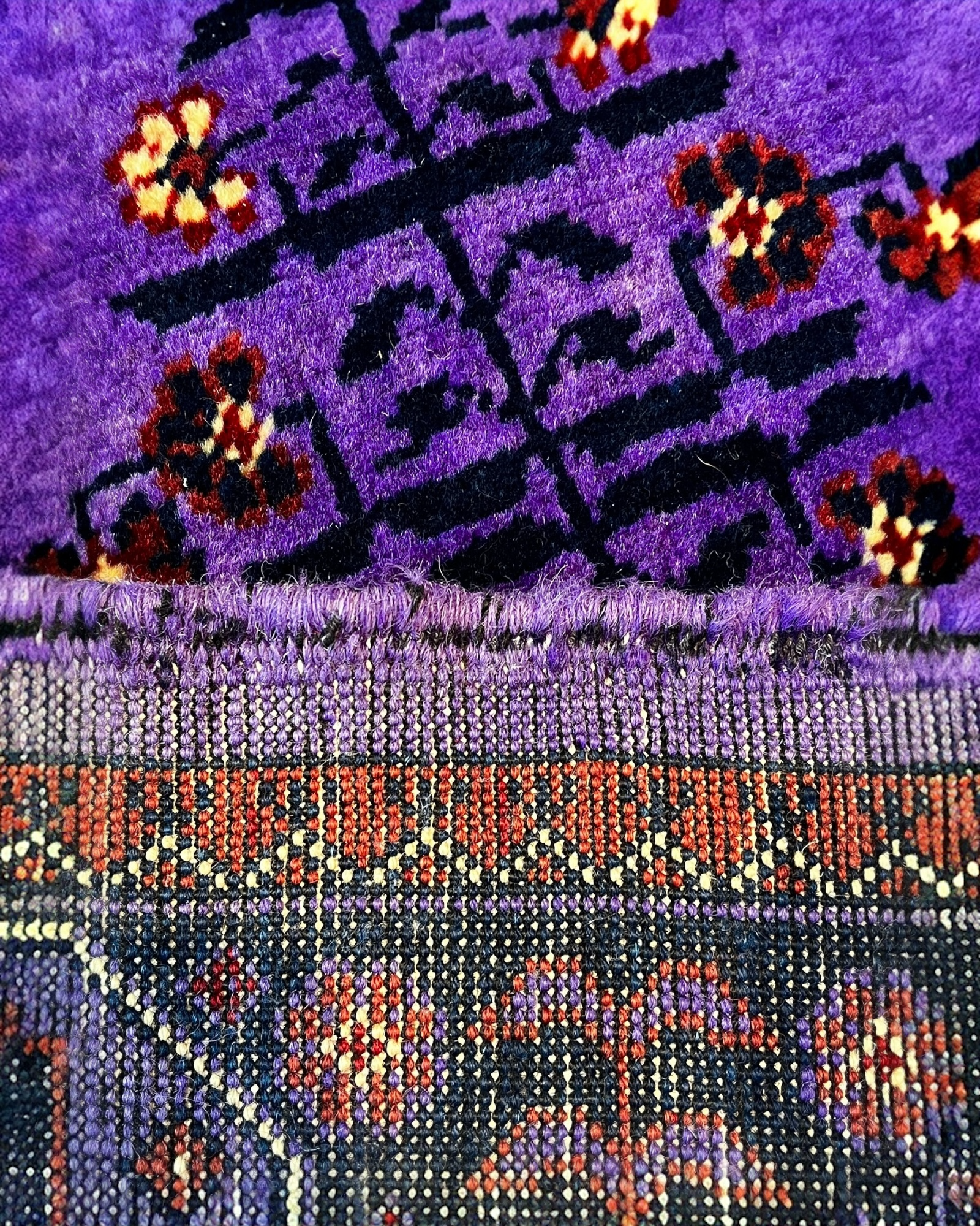 145cm x 105cm Purple Andkhoy Rug