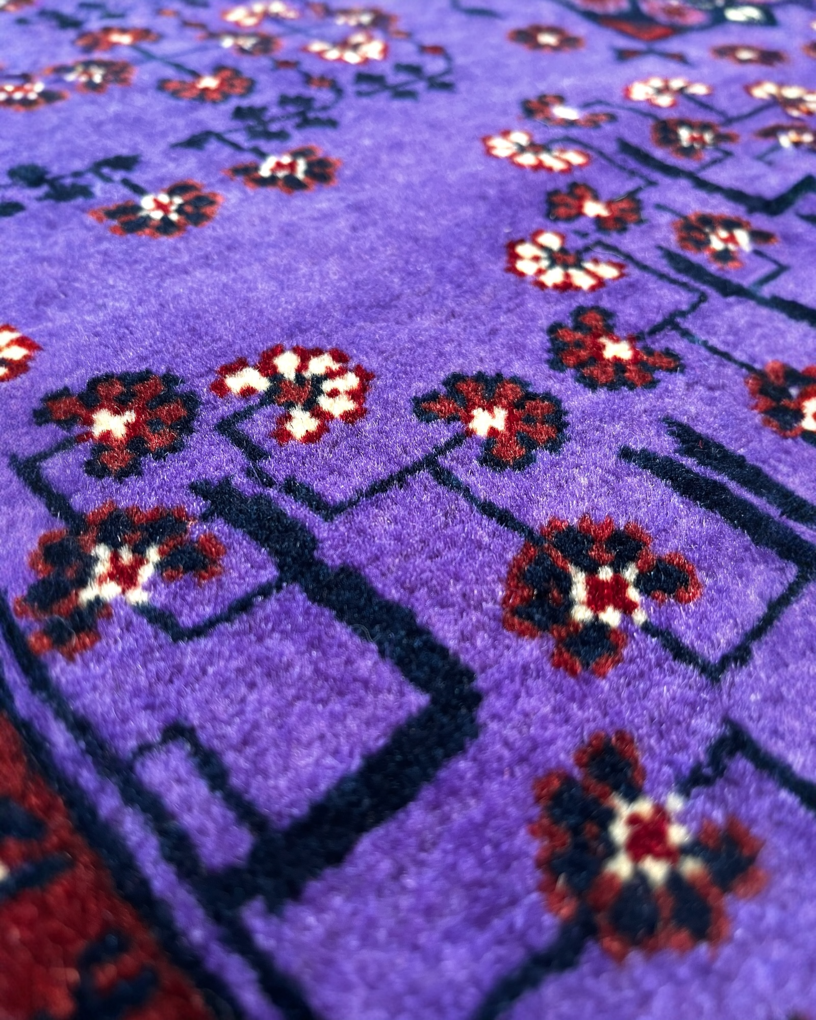 145cm x 105cm Purple Andkhoy Rug