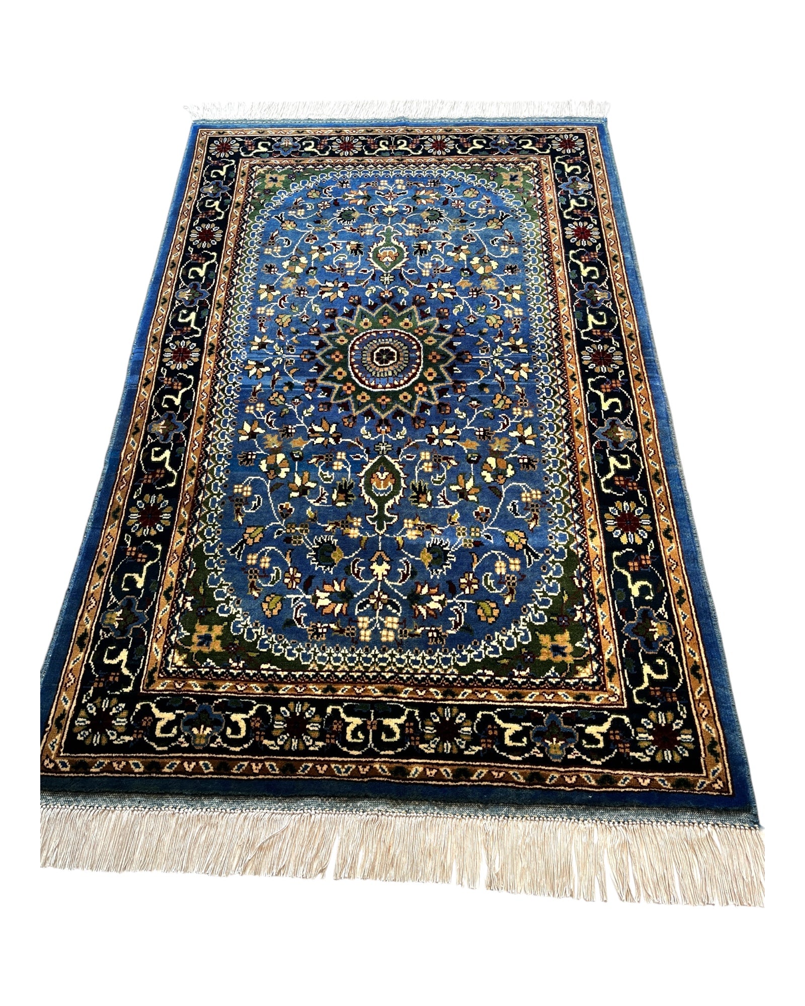 155cm x 100cm Royal Blue Afghan Rug
